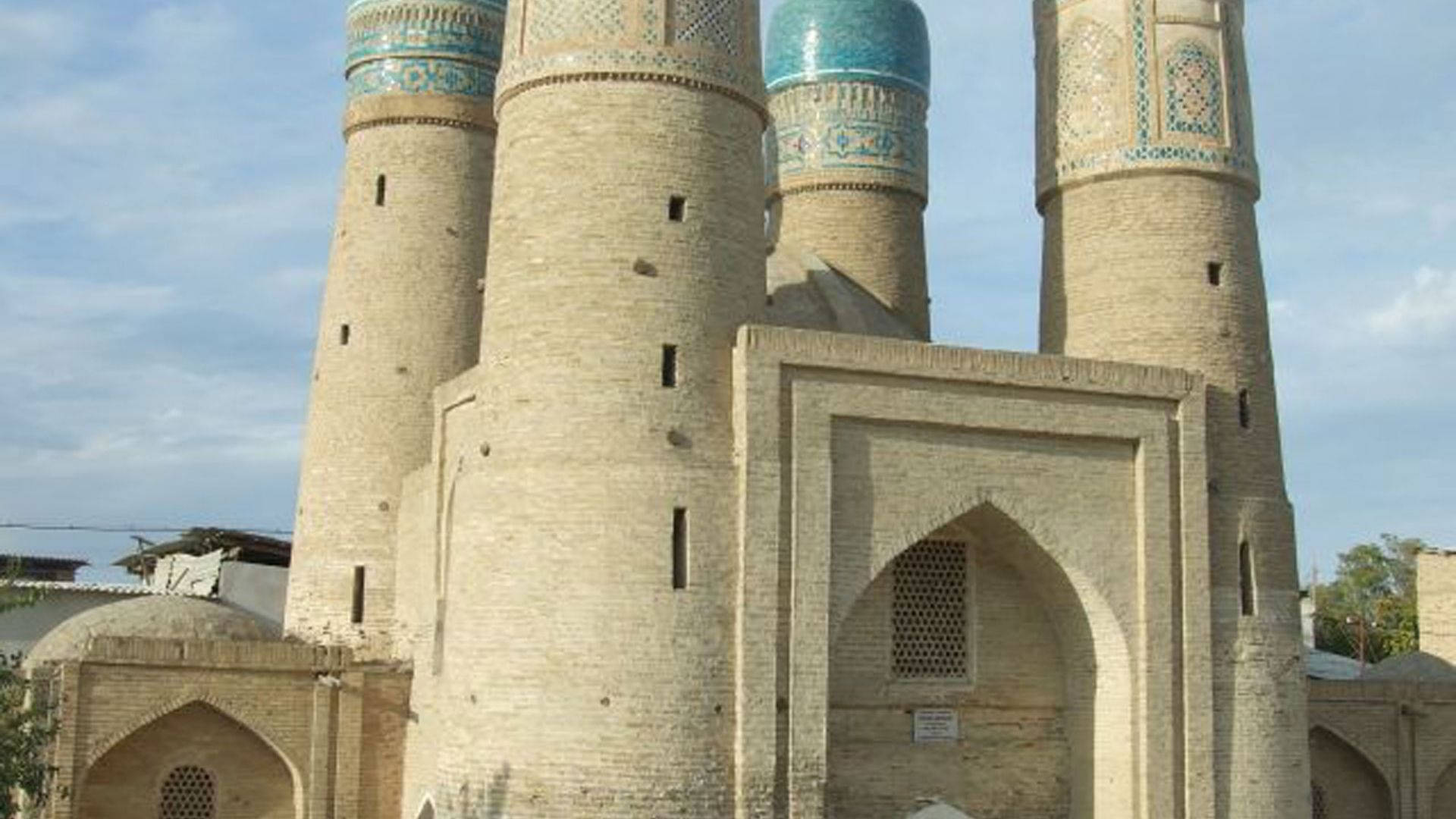 Uzbekistan Chor Minor Madrassah Gatehouse Background