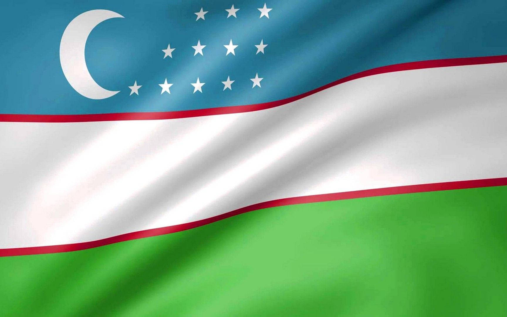 Uzbekistan Colorful Flag Background