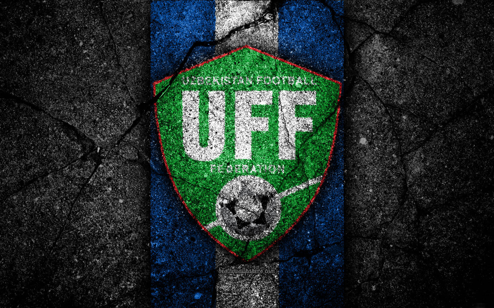 Uzbekistan Football Federation Concrete Logo Background