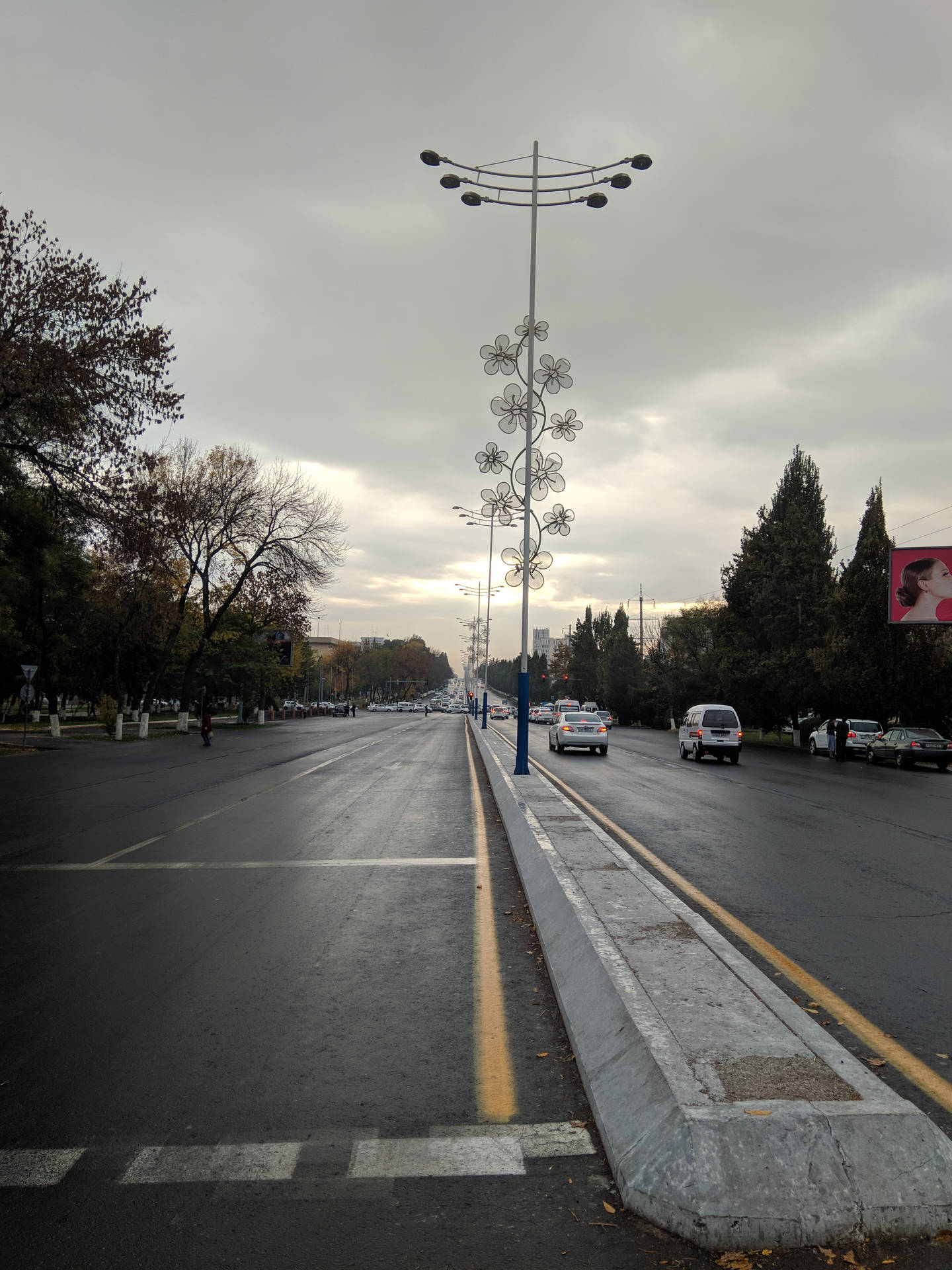 Uzbekistan Tashkent Gloomy Road Background
