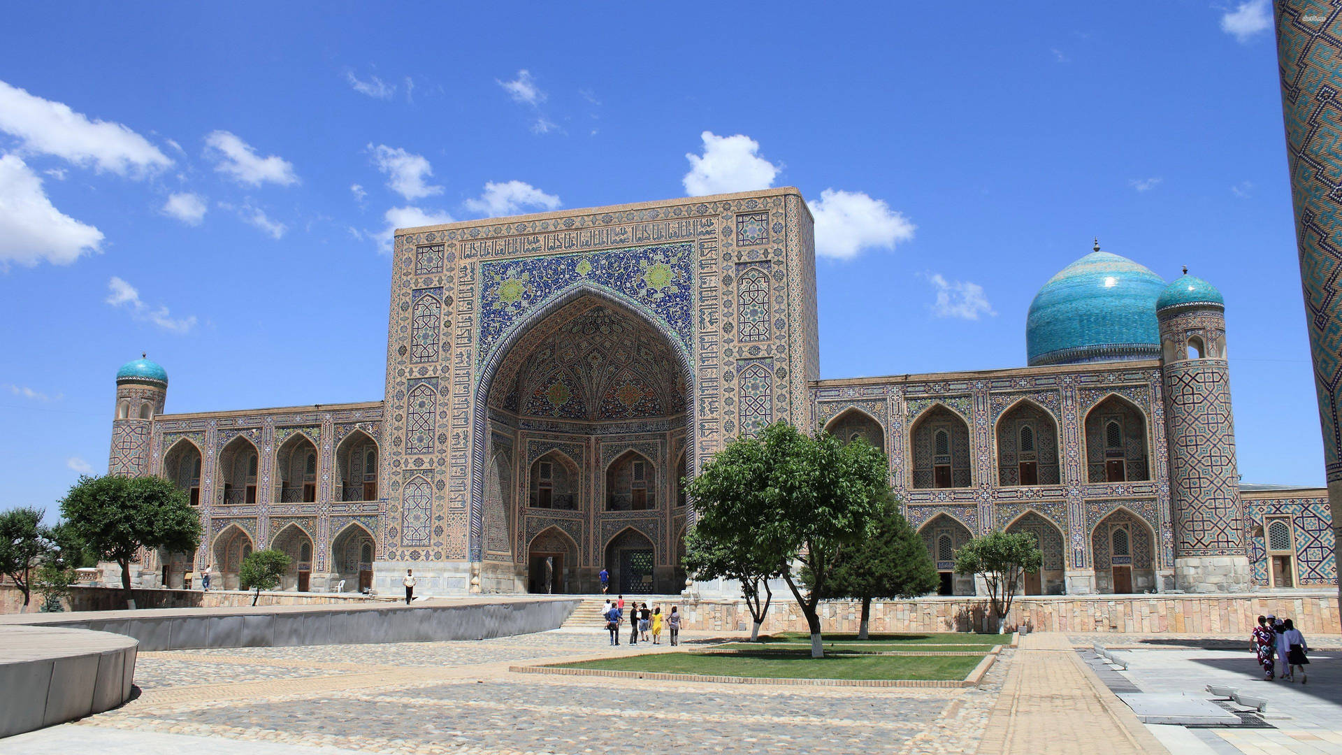 Uzbekistan Tilla Kori Madrassah Square Background