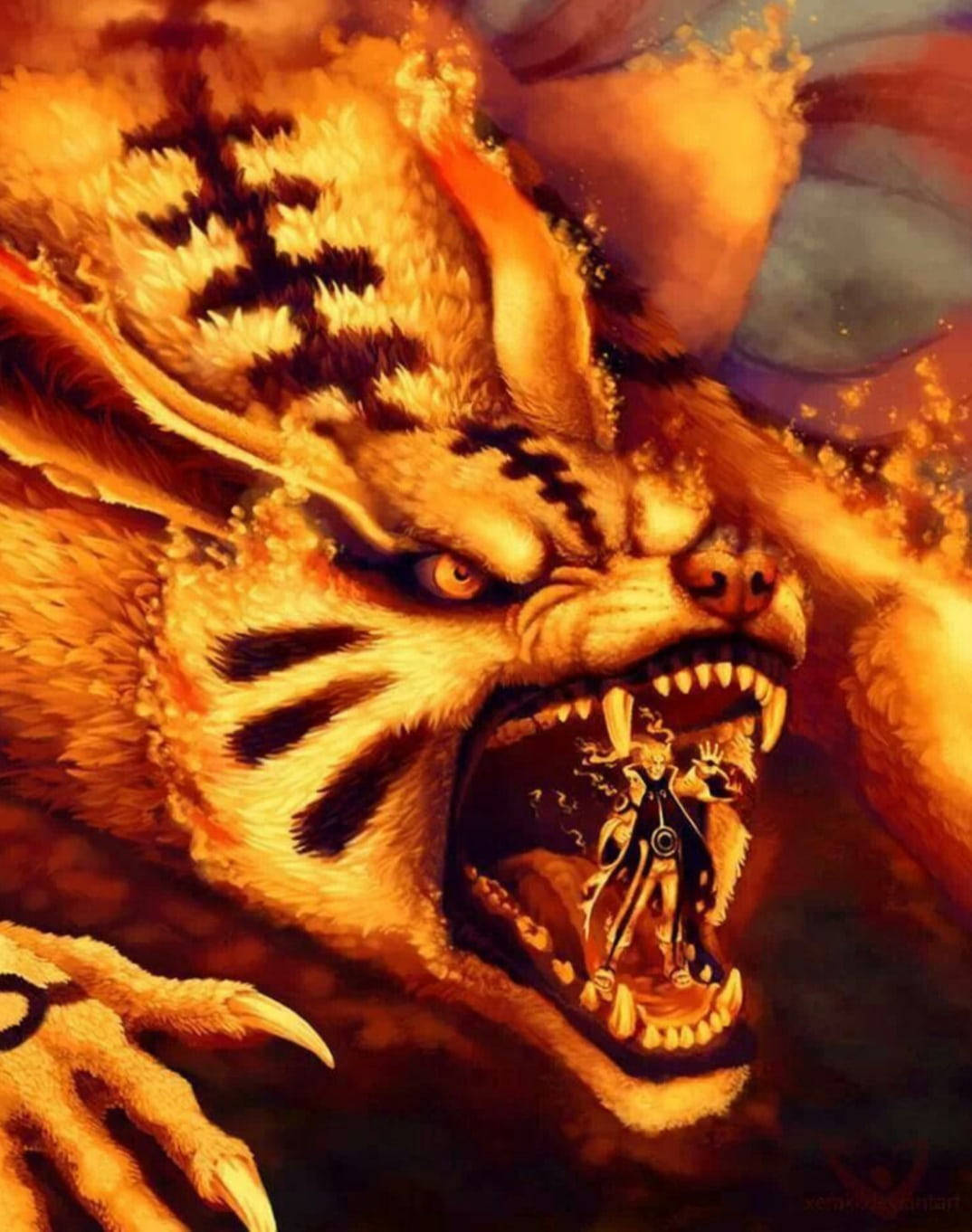Uzumaki And Angry Naruto Kurama Fanart Background