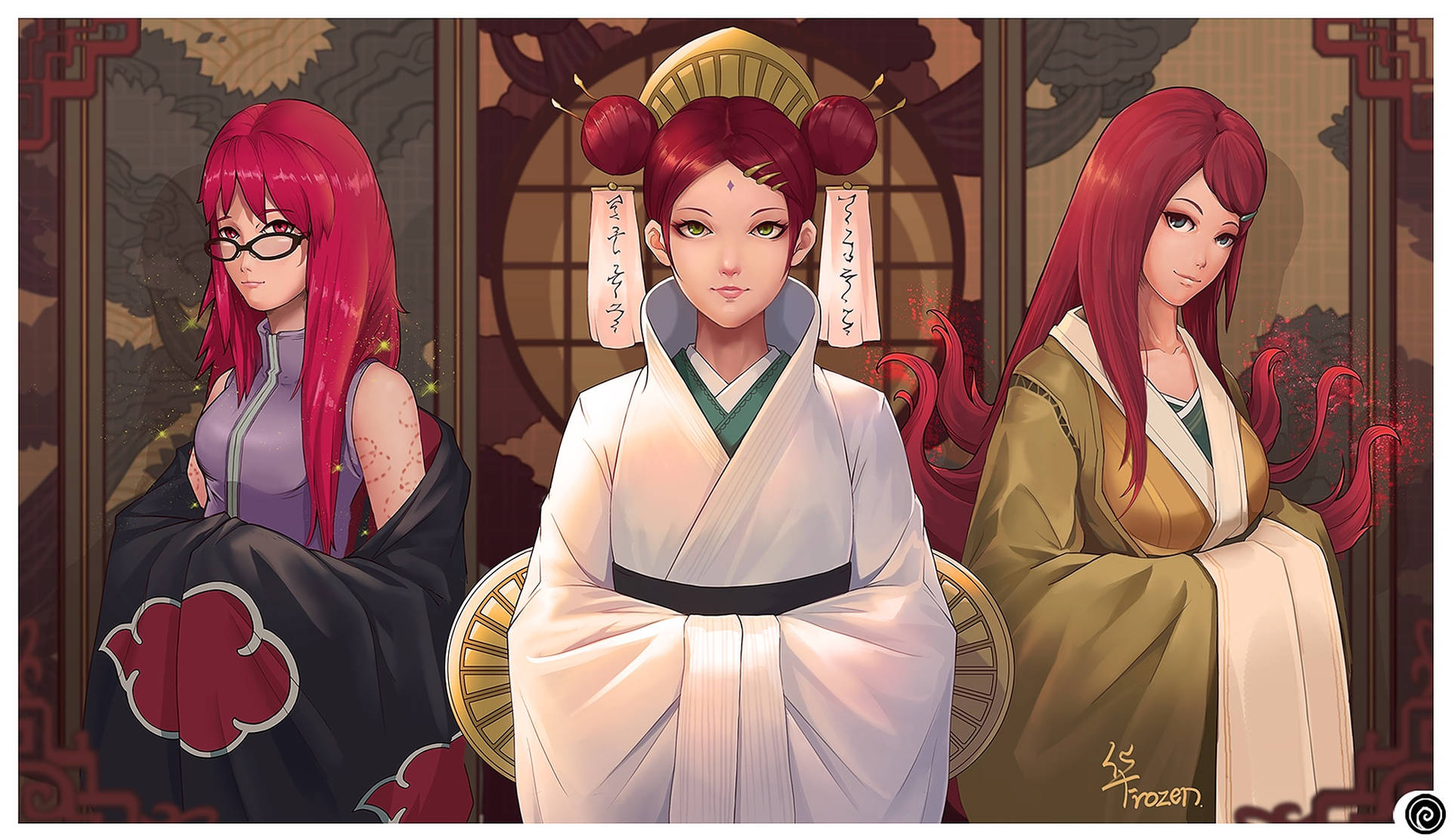 Uzumaki Clan Members Donned In Traditional Attire Background
