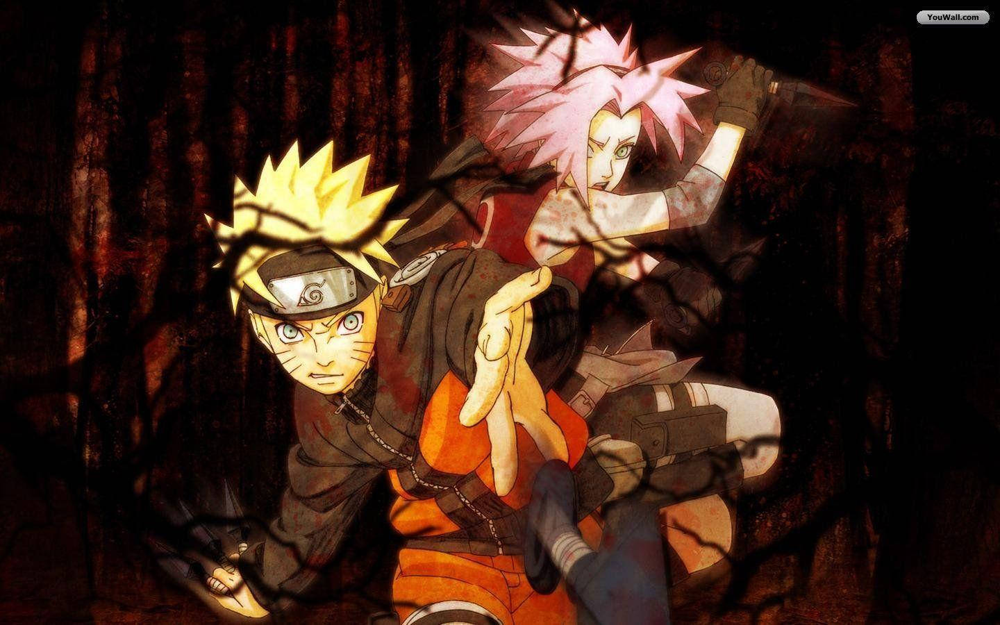 Uzumaki Naruto Haruno Sakura Anime Background