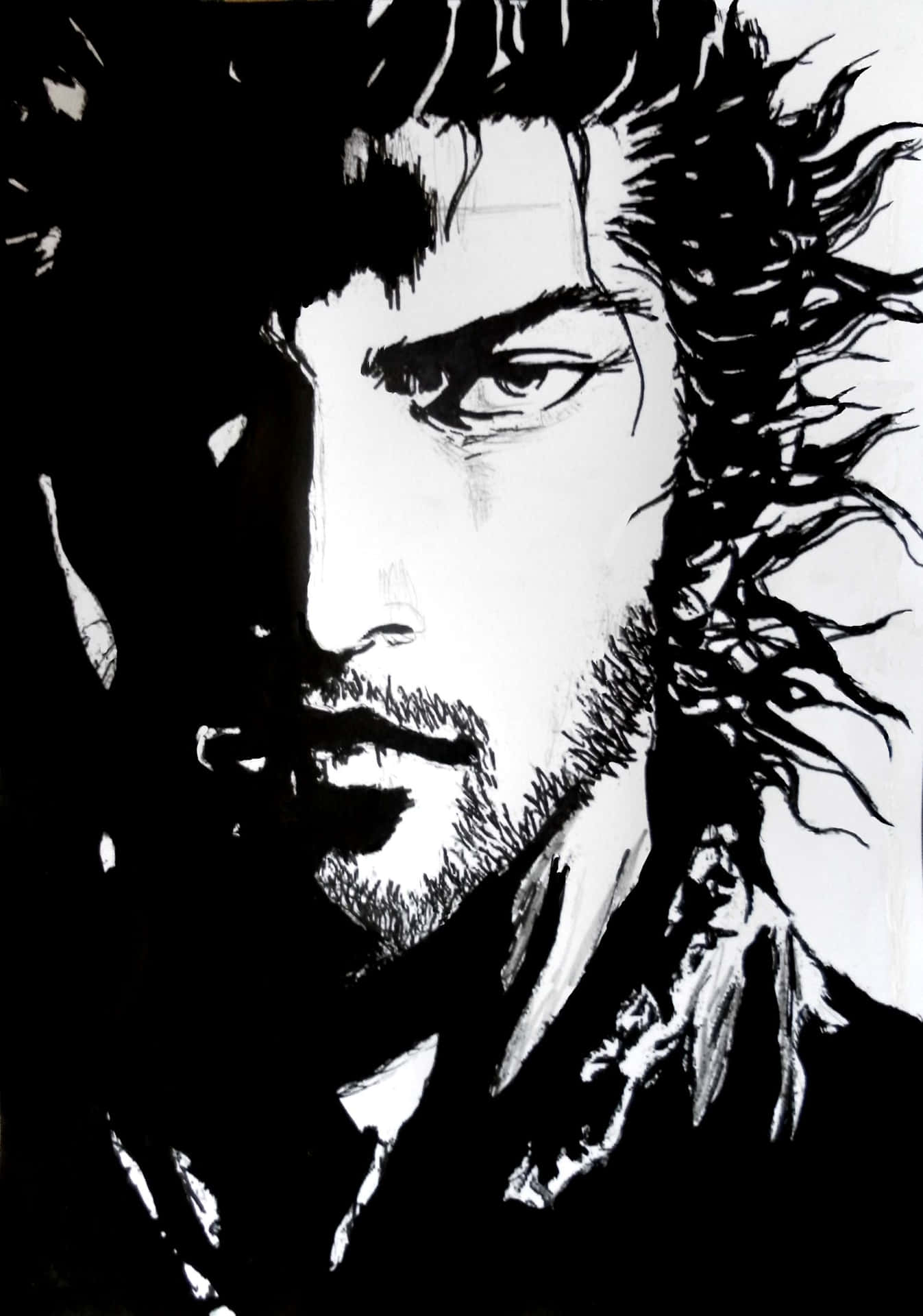 Vagabond Manga Character Portrait Background