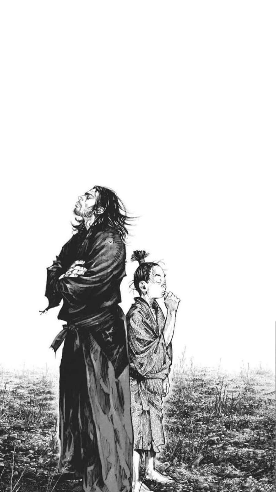 Vagabond_ Manga_ Characters_ Gazing_ Afar Background