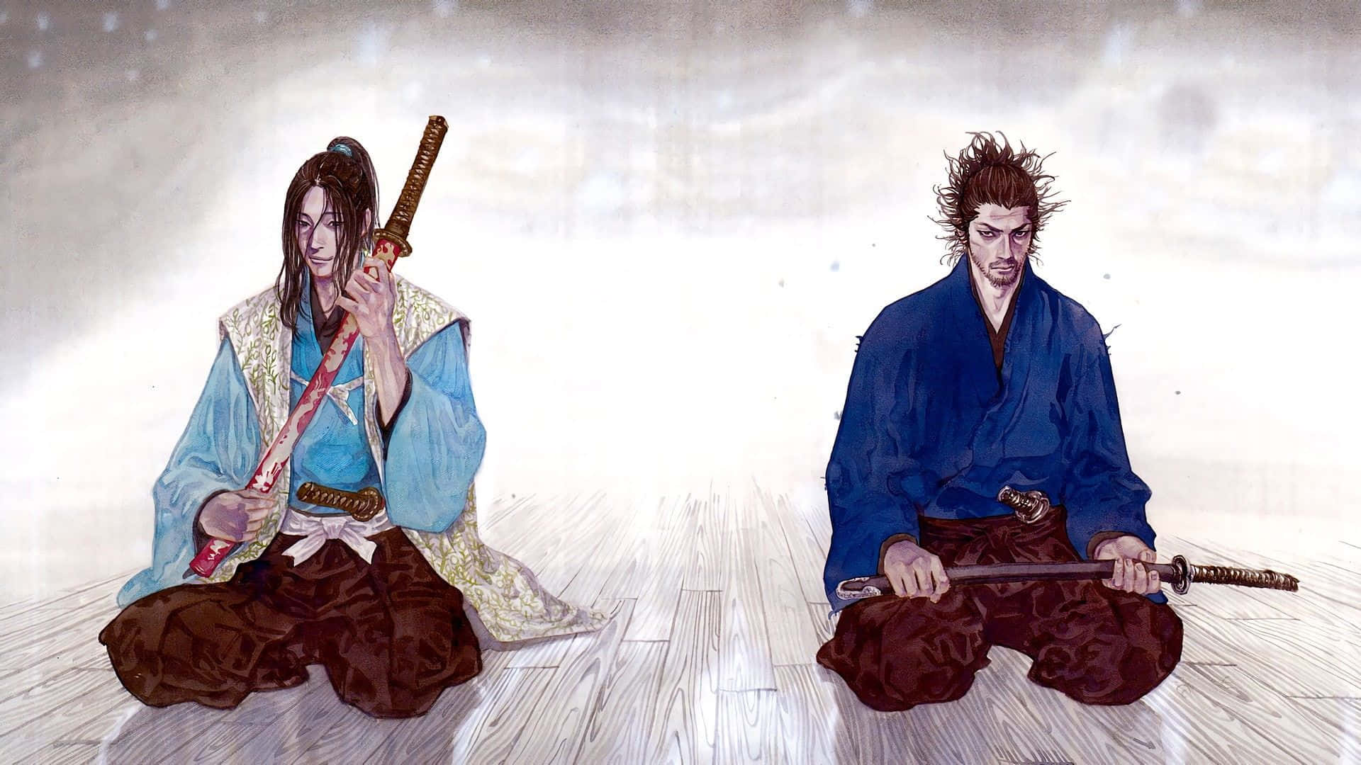 Vagabond Manga Duelists Seated Background