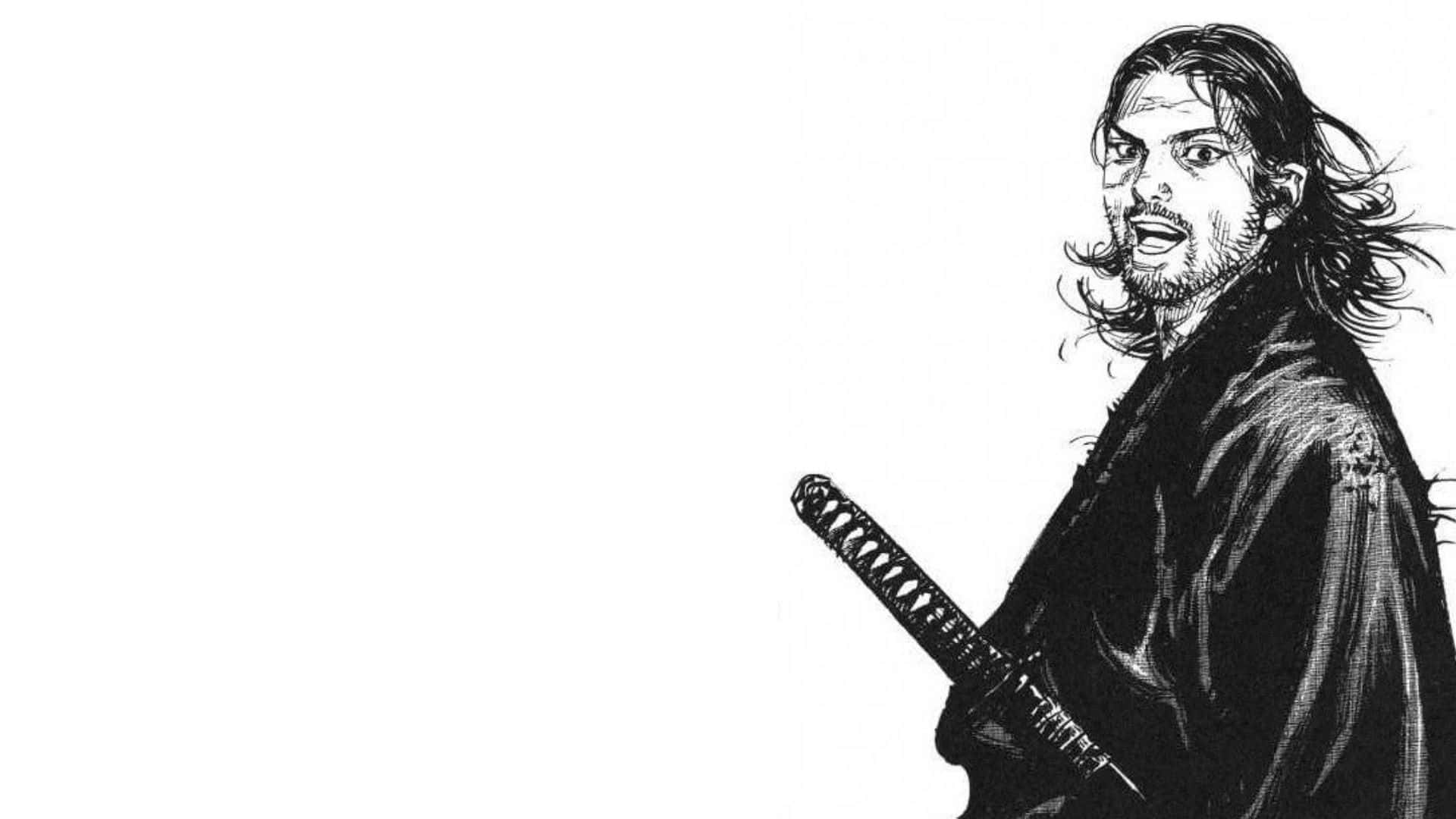 Vagabond Manga Samurai Portrait Background