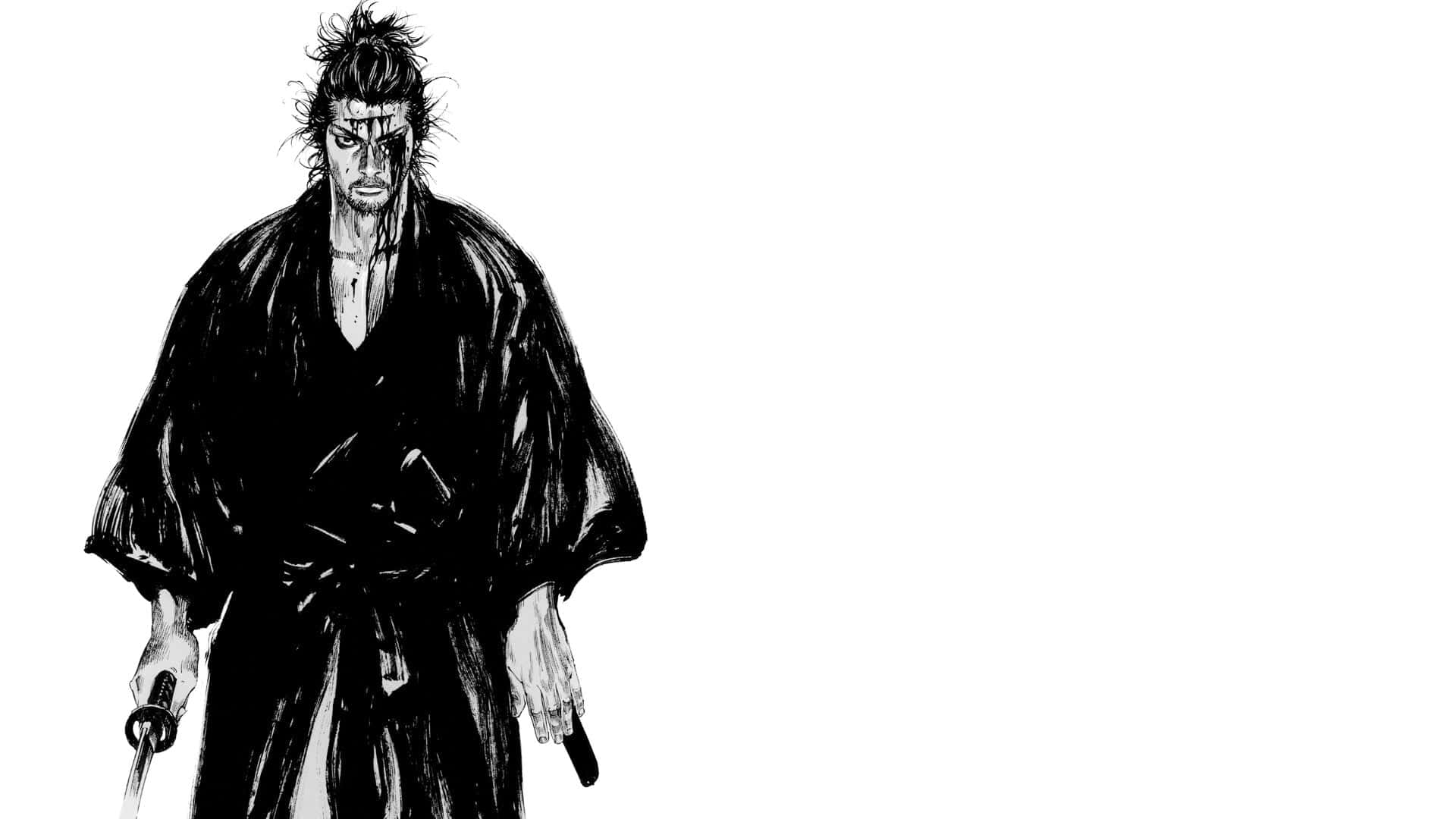 Vagabond Manga Samurai Stance Background