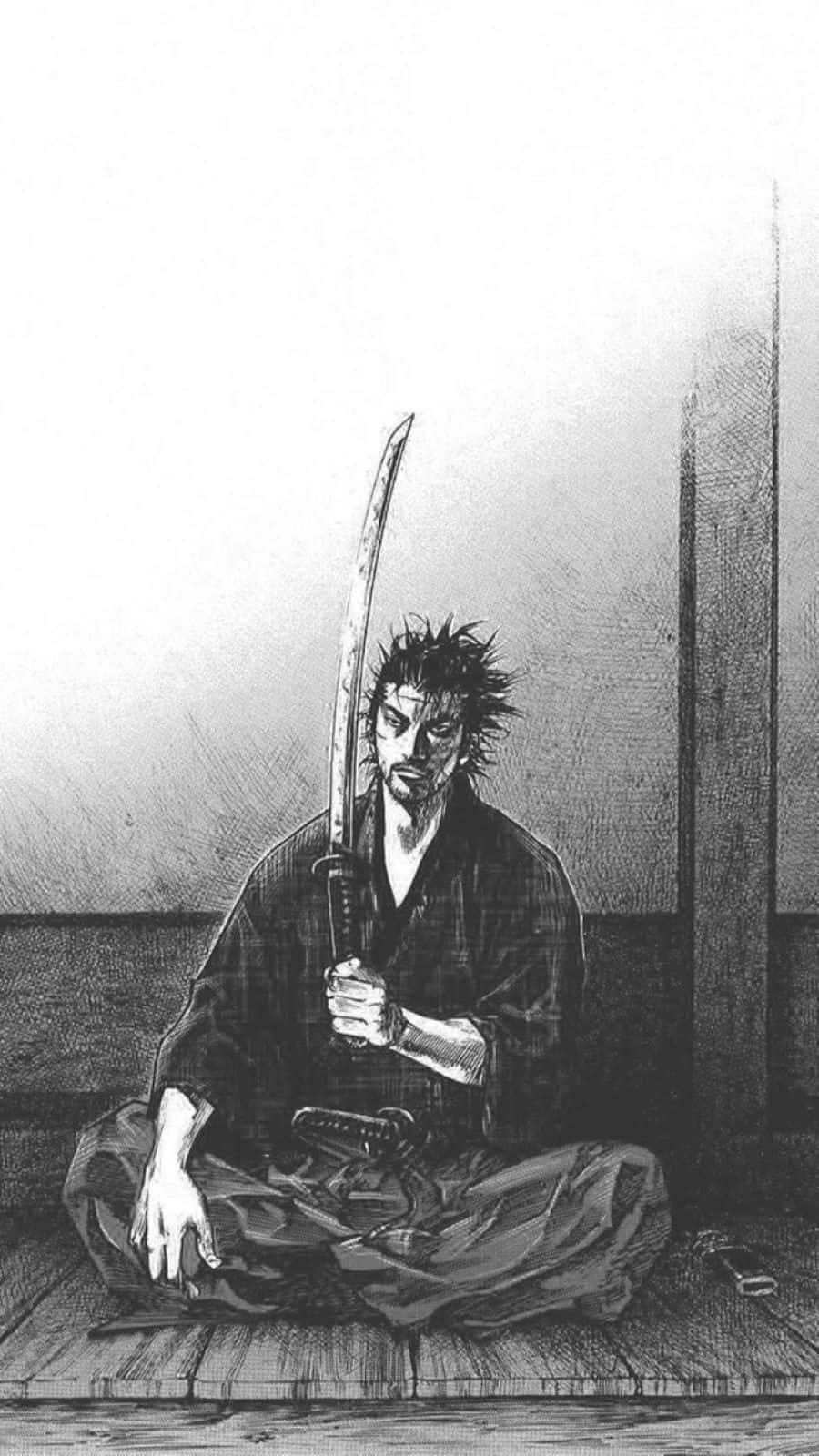 Vagabond Manga Samurai With Sword Background