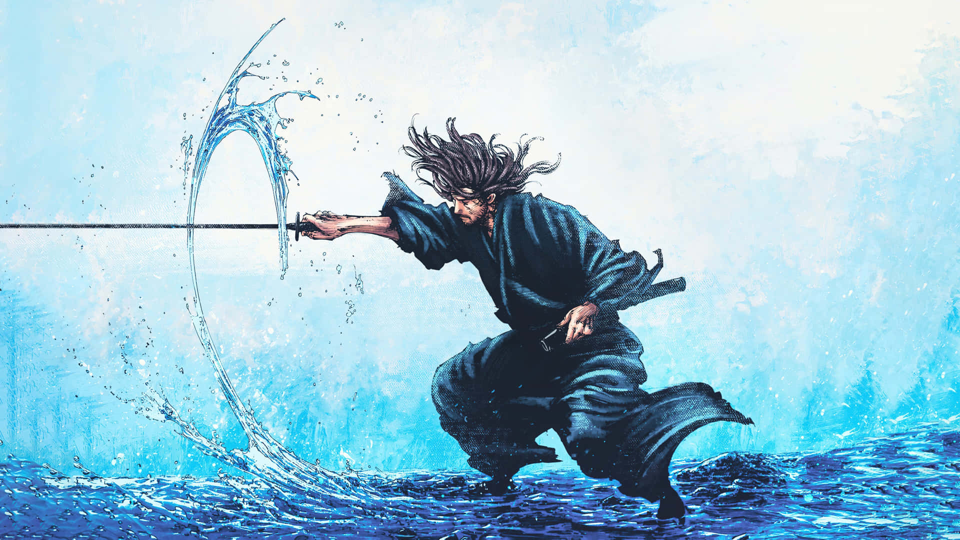 Vagabond Manga Water Sword Training Background
