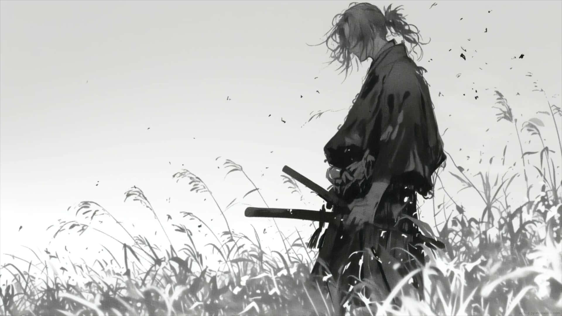Vagabond Samuraiin Grayscale Background