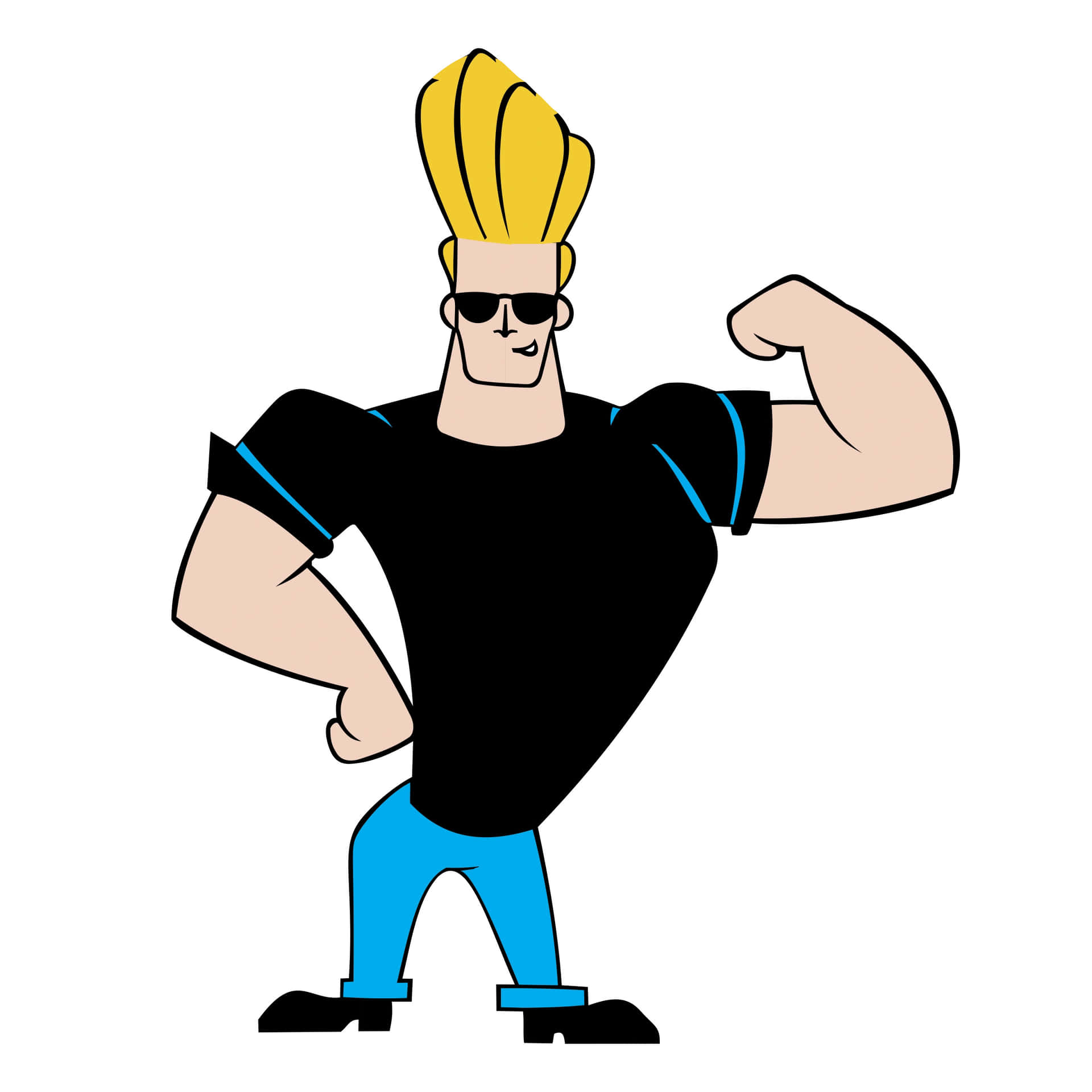 Vain Cartoon Muscled Man Background