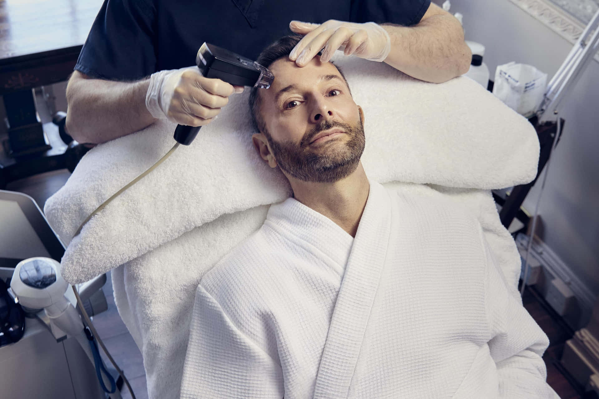 Vain Man Getting A Facial