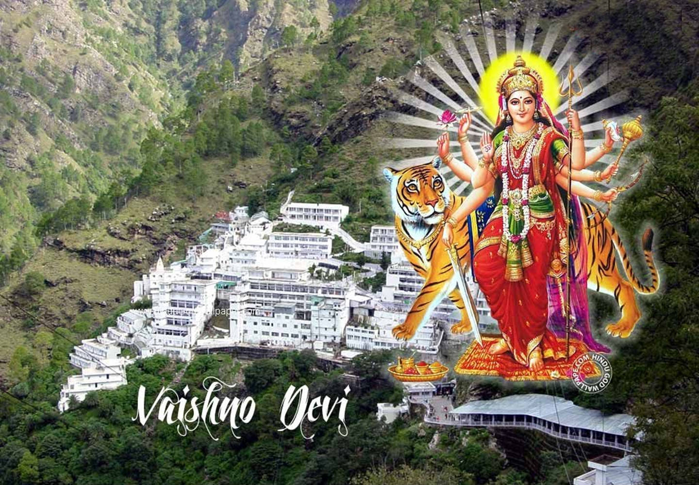 Vaishno Devi Over The Shrine Background