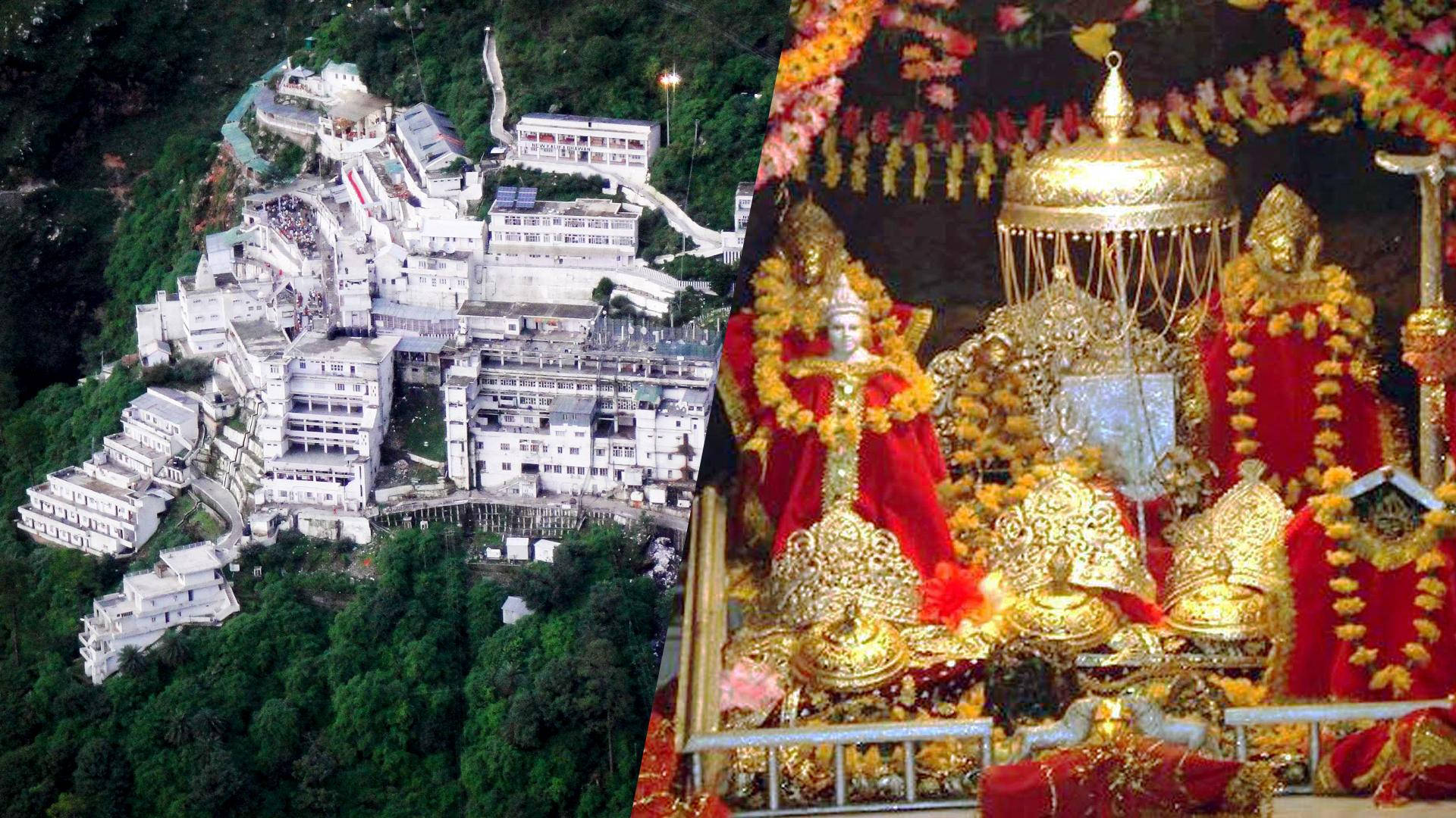 Vaishno Devi Shrine Filled With Offerings For Durga Background