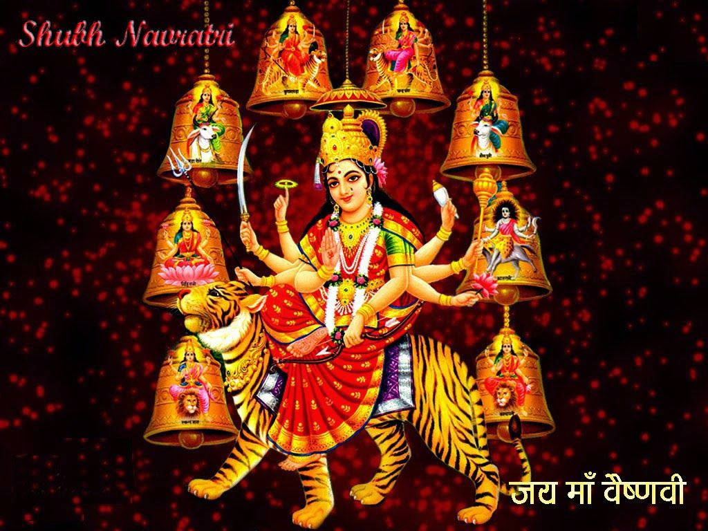 Vaishno Devi With Bells Background