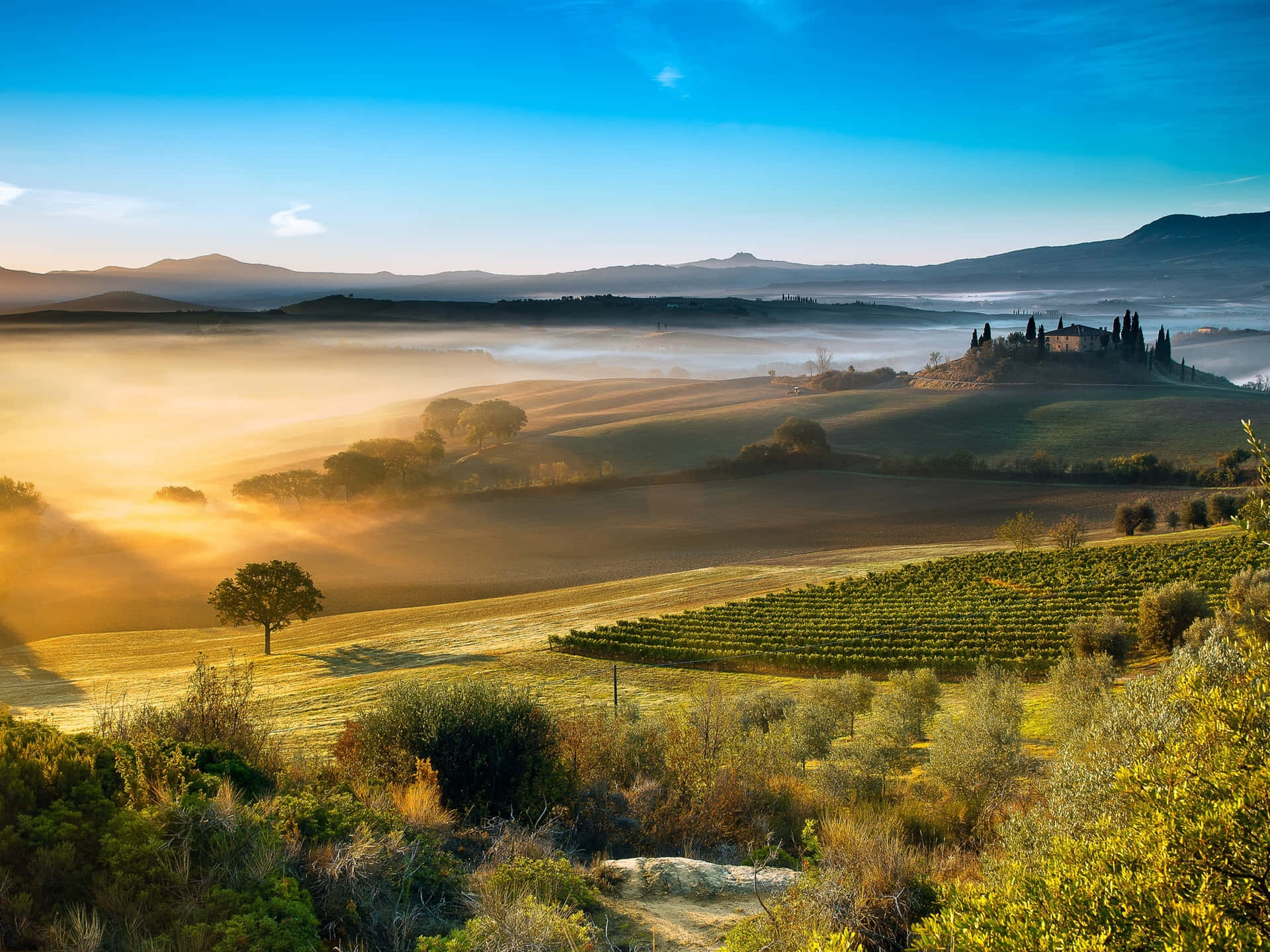 Valdorcia Countryside In Tuscany Italy