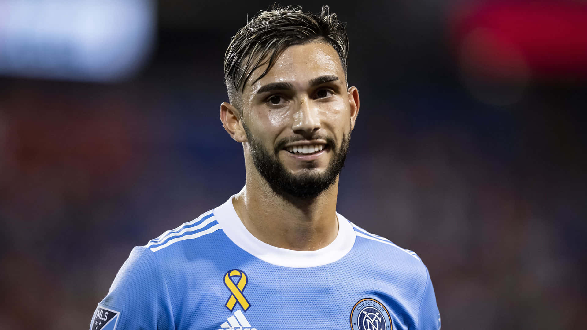 Valentin Castellanos In Action On The Soccer Field Background