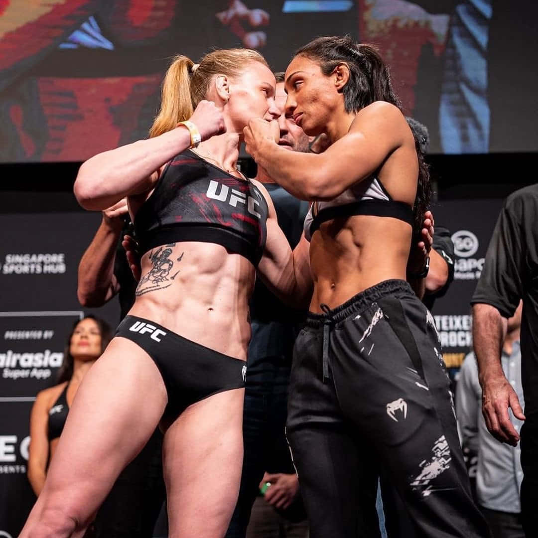 Valentina Shevchenko And Taila Santos Face Off