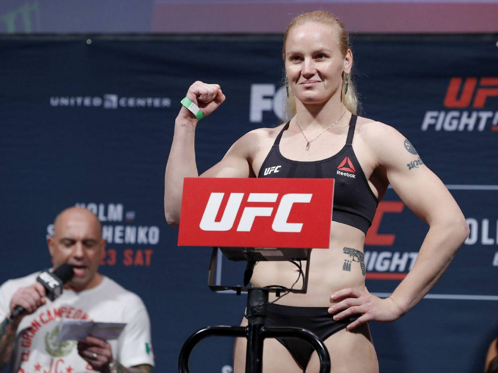 Valentina Shevchenko Fox 20 Weigh-in Background