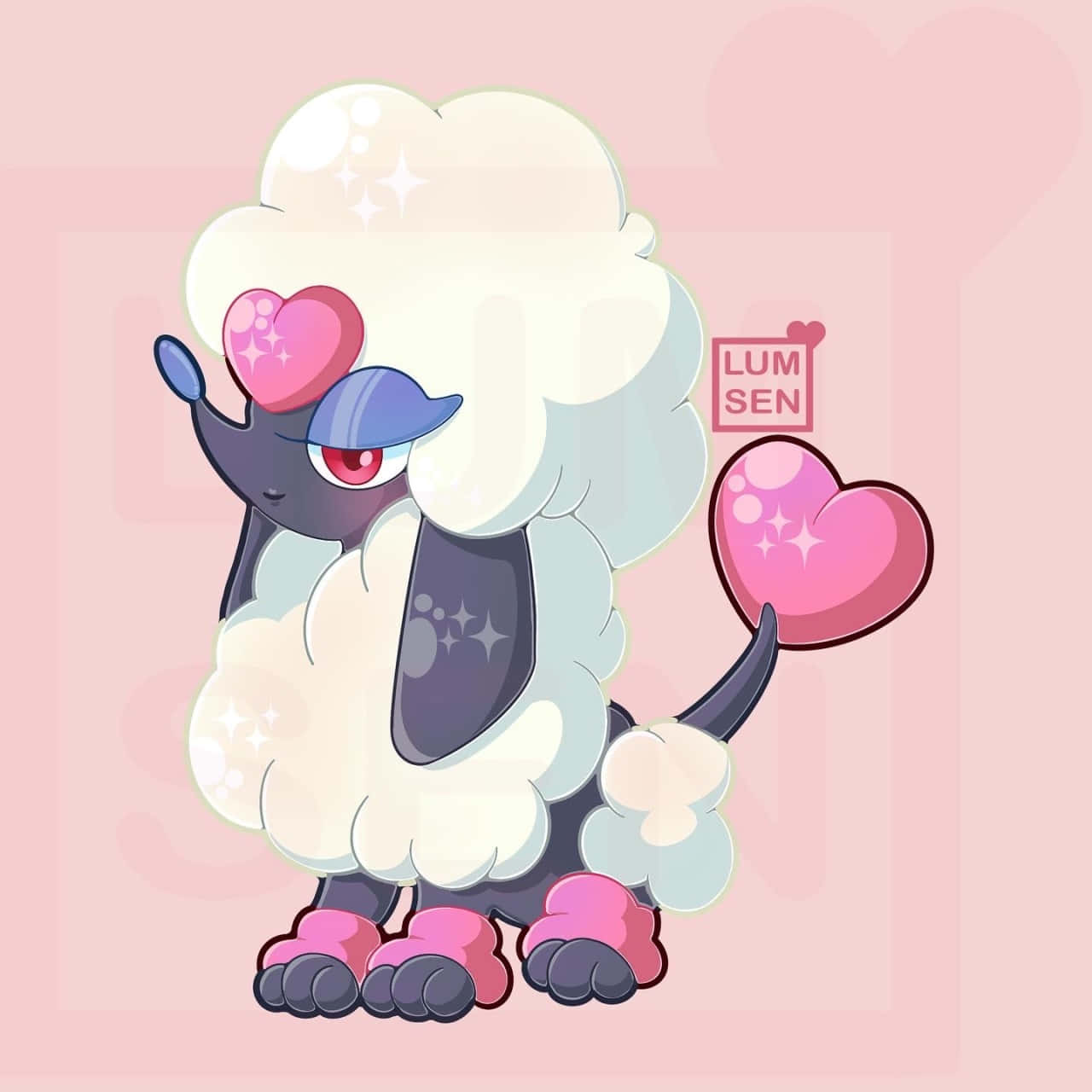 Valentine Furfrou Pokemon Art Background