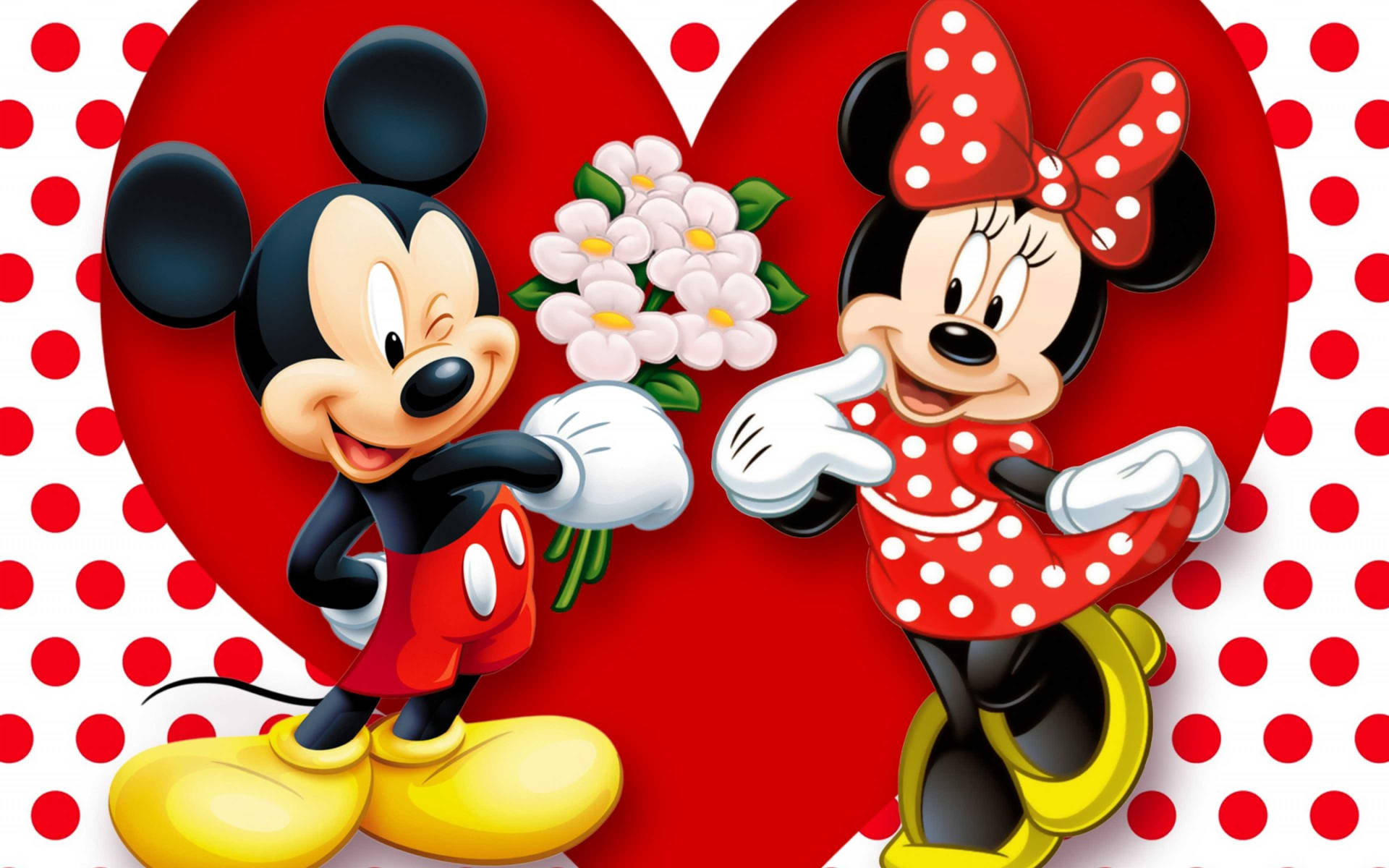 Valentine Minnie And Mickey Mouse Hd Background