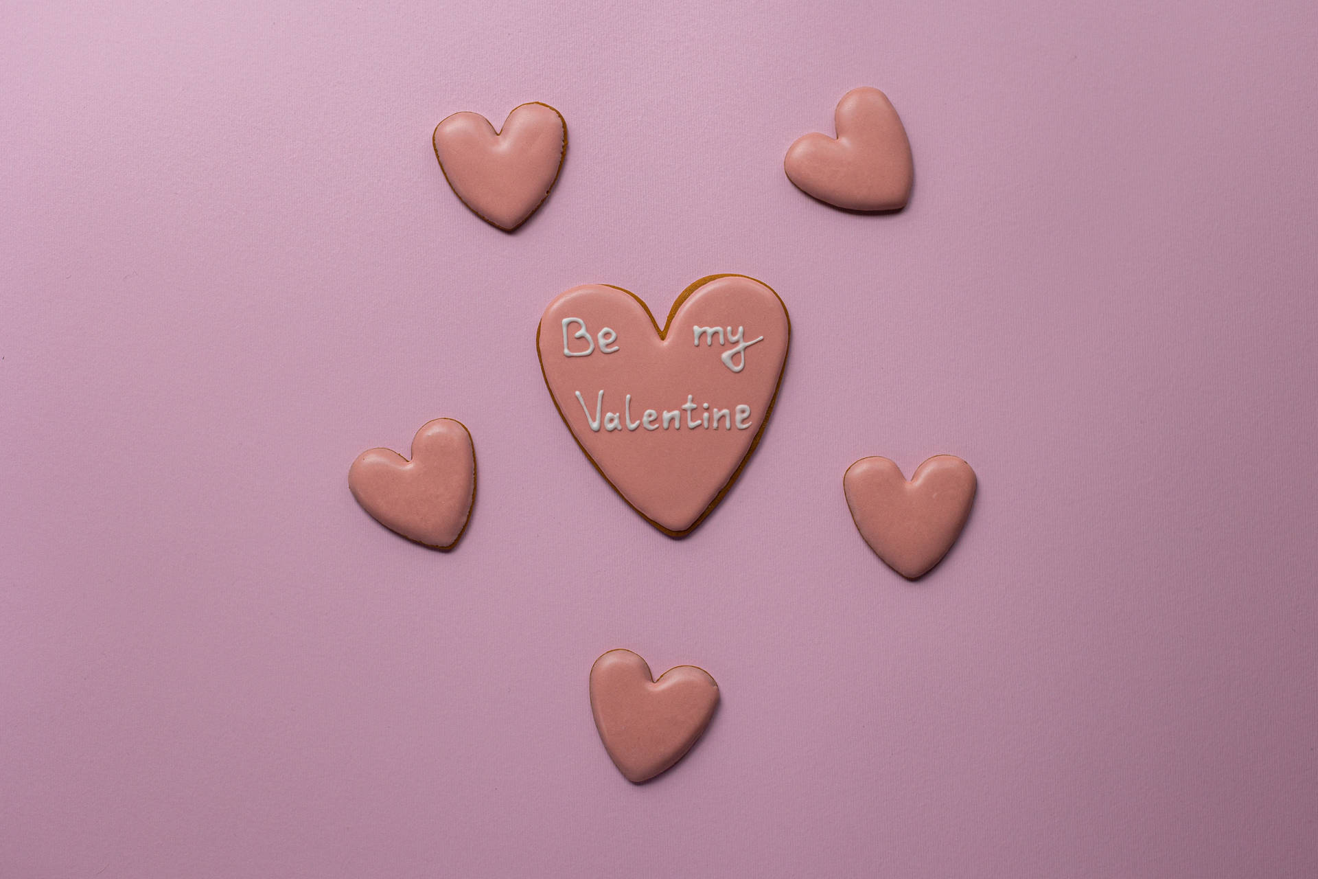 Valentine Pastel Pink Heart Sugar Cookies Background