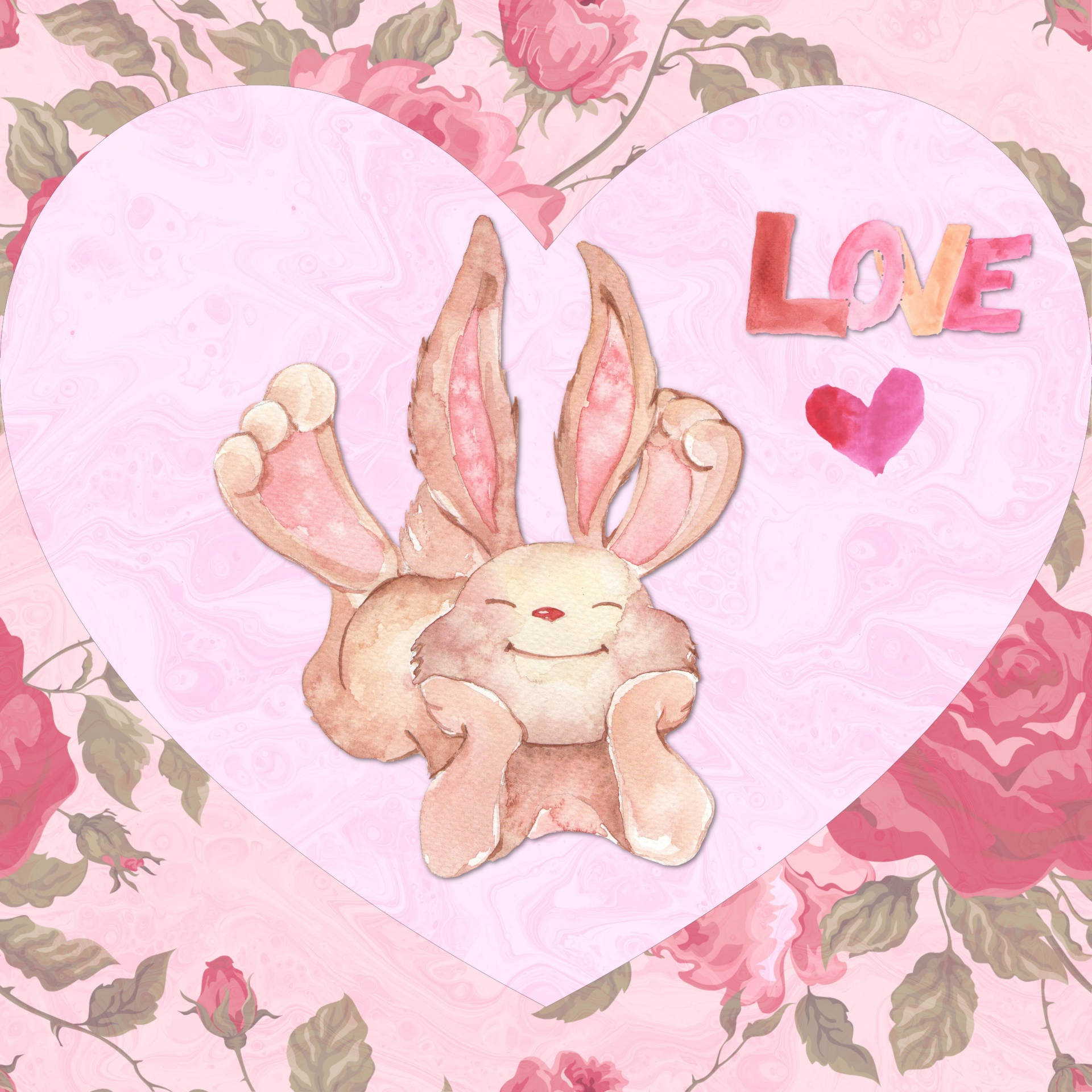 Valentine's Bunny Love Art Background