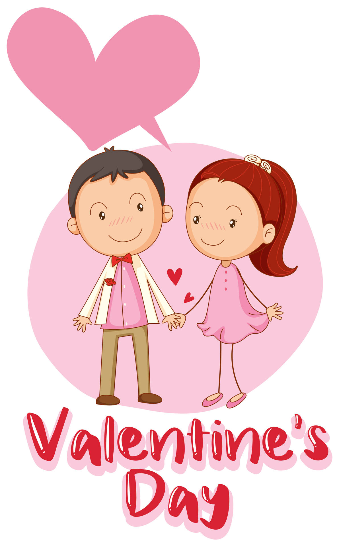 Valentine's Cartoon Couple Background