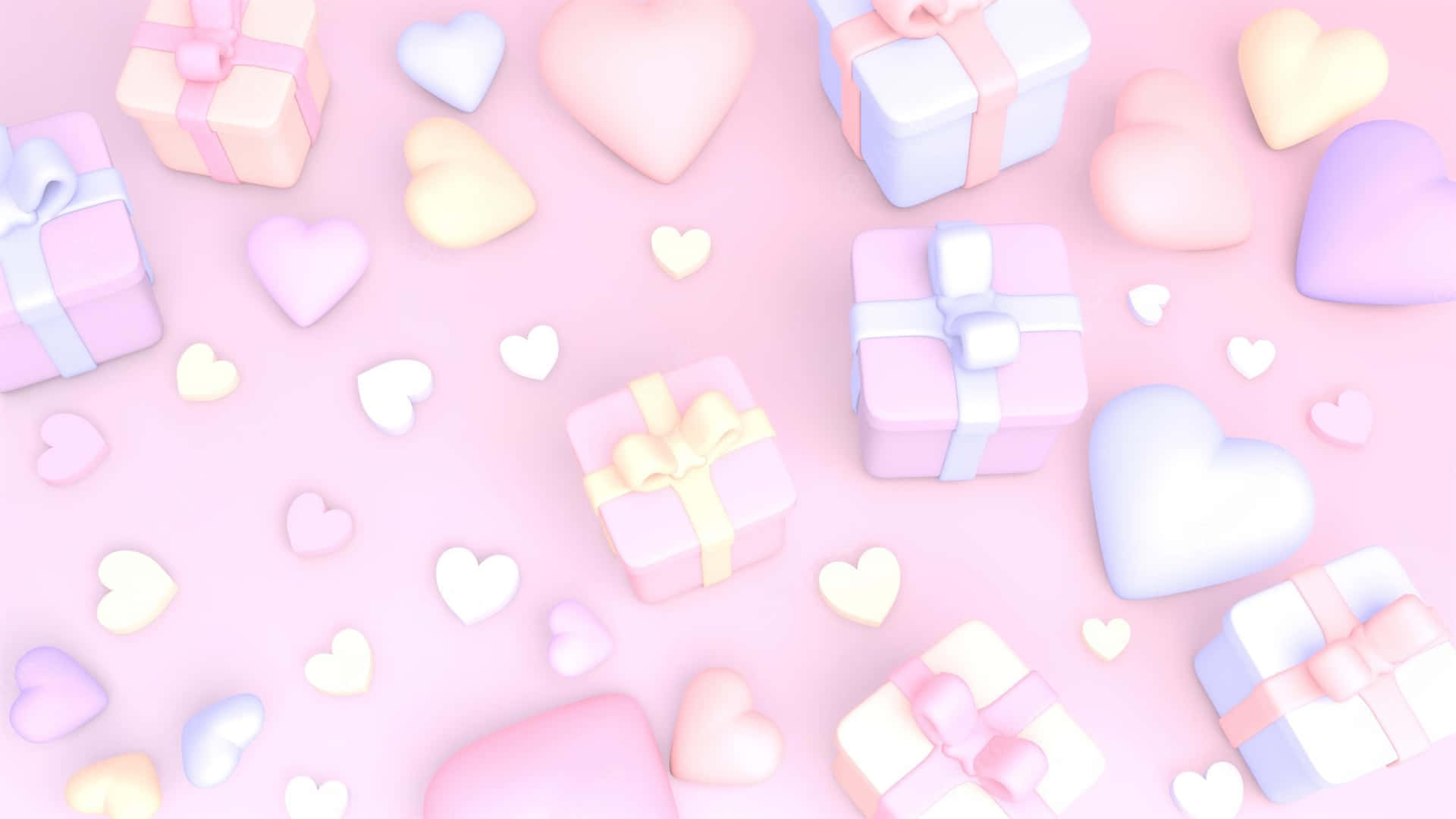 Valentine's Day Background With Hearts And Gift Boxes