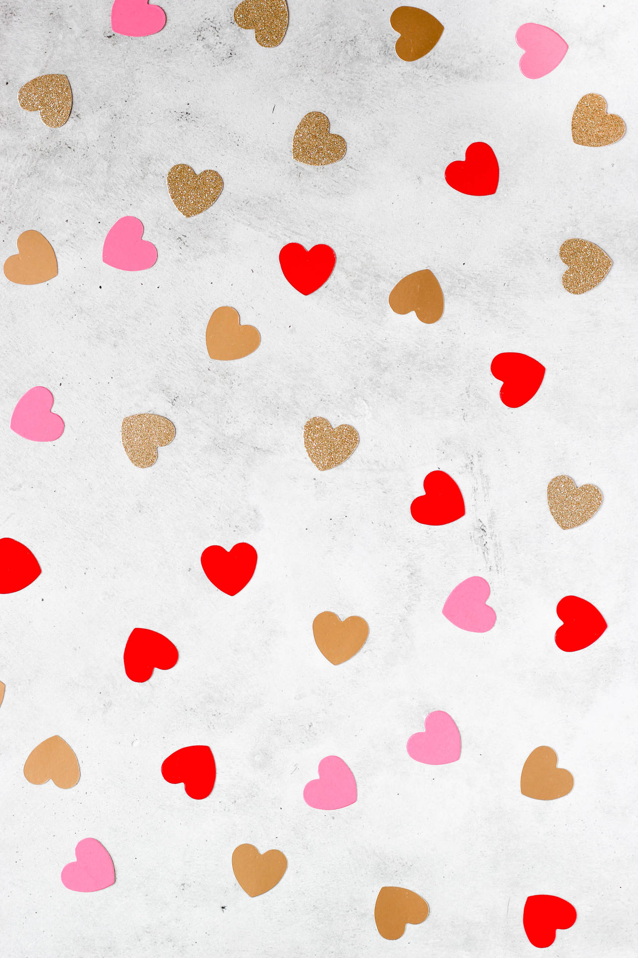 Valentine's Day Confetti Hearts Background