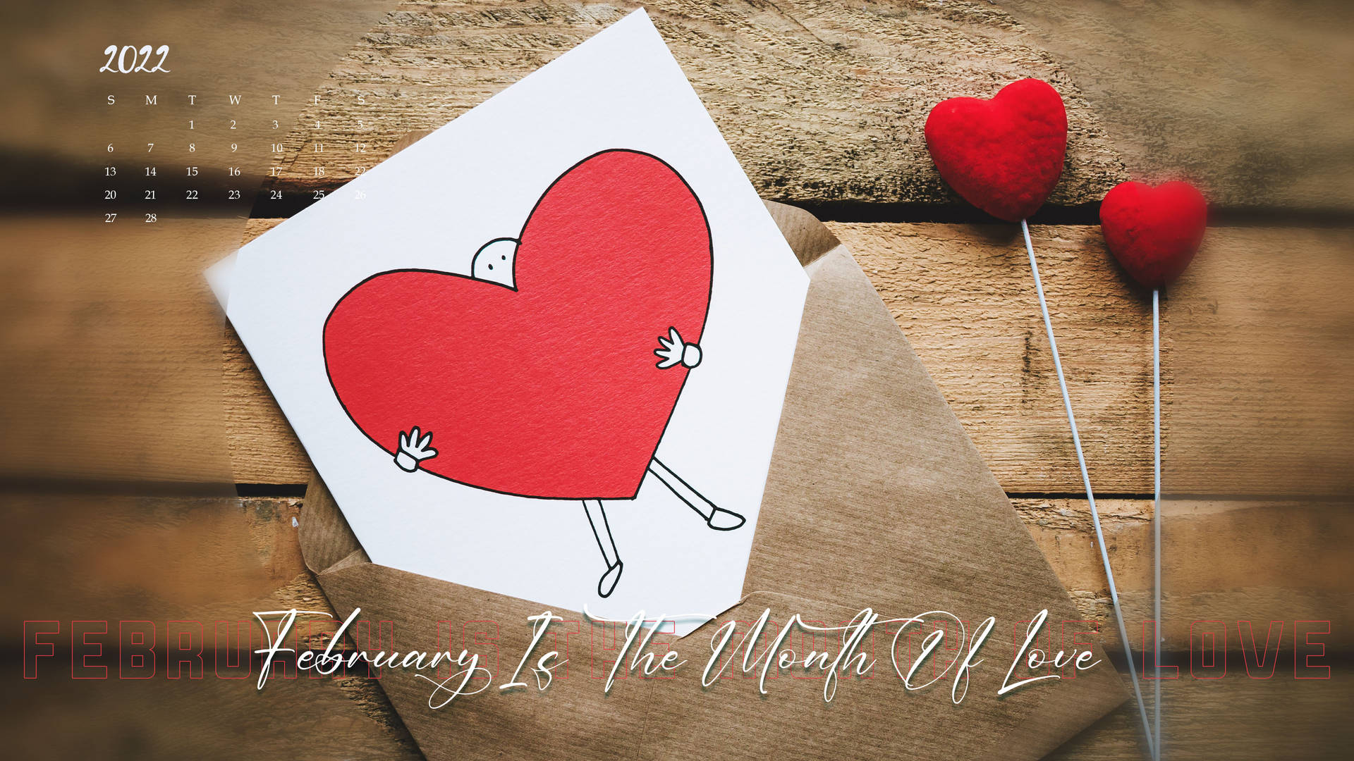Valentine's Day February Calendar Background