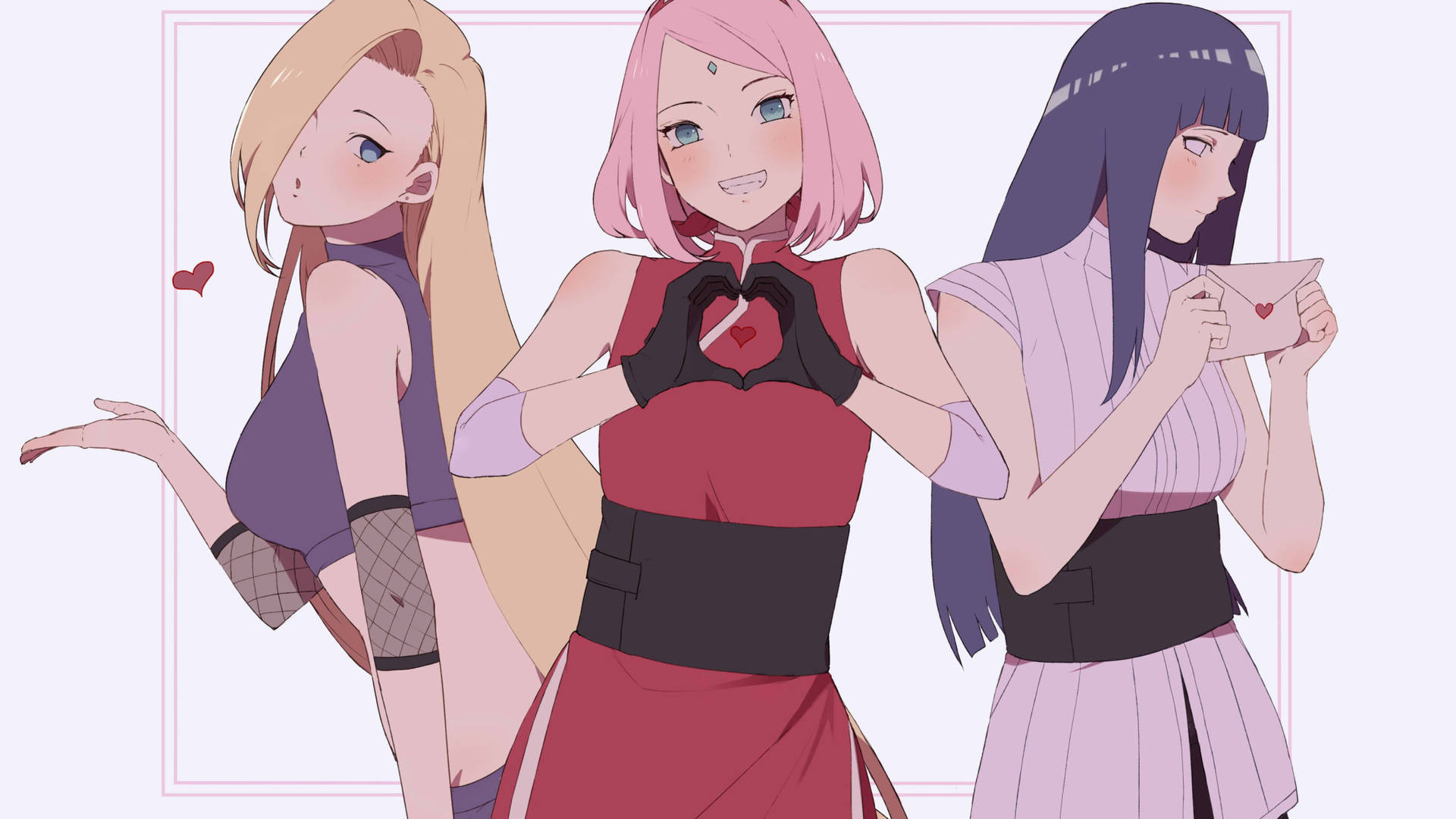 Valentine's Day Naruto Girls Background