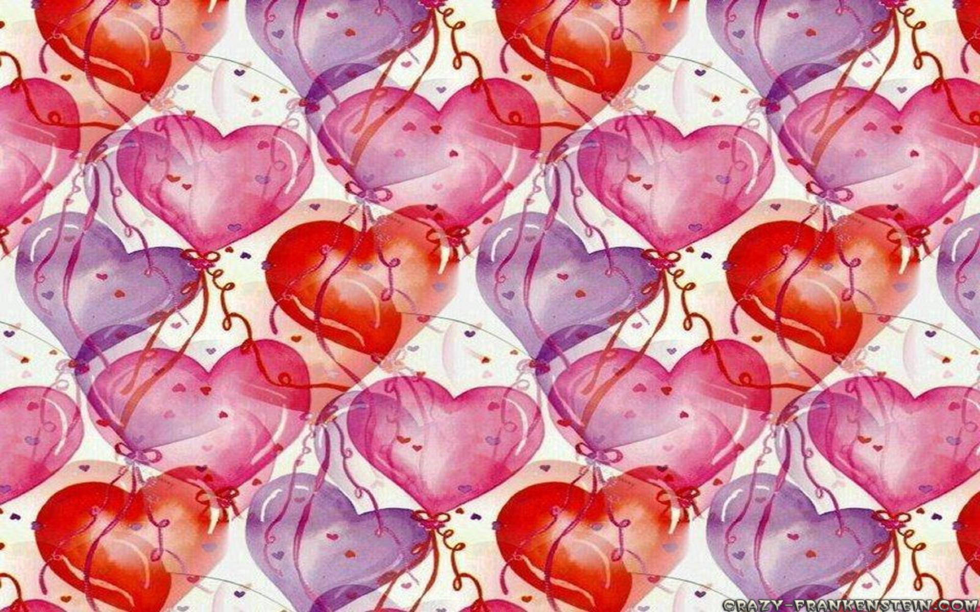 Valentine's Heart Balloons Art Background