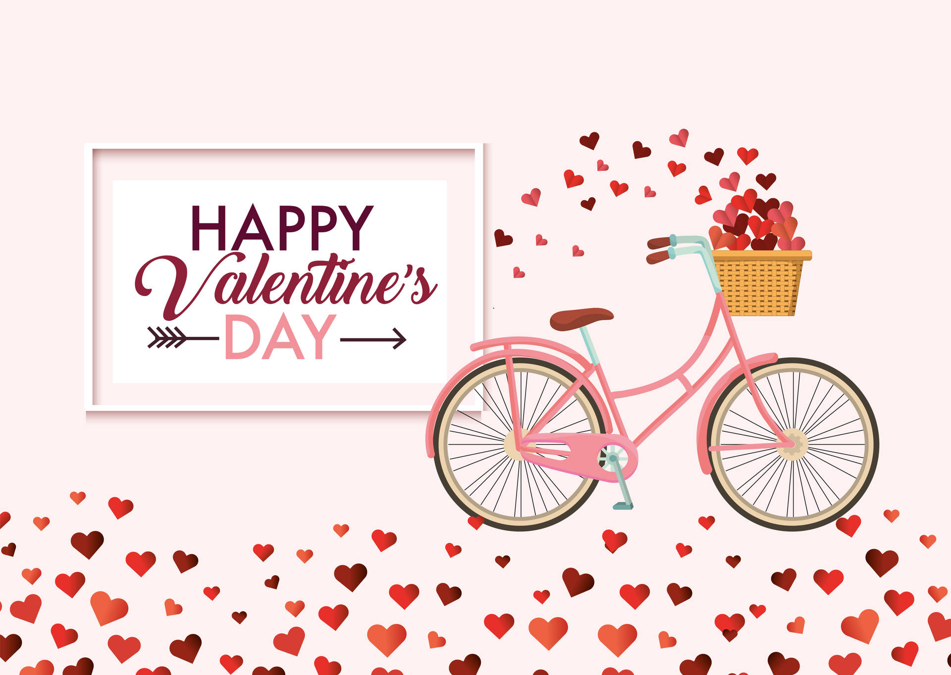 Valentine's Heart Bicycle Background