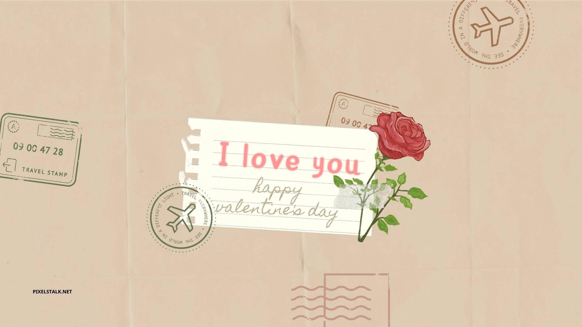 Valentine's Postcard Aesthetic Background