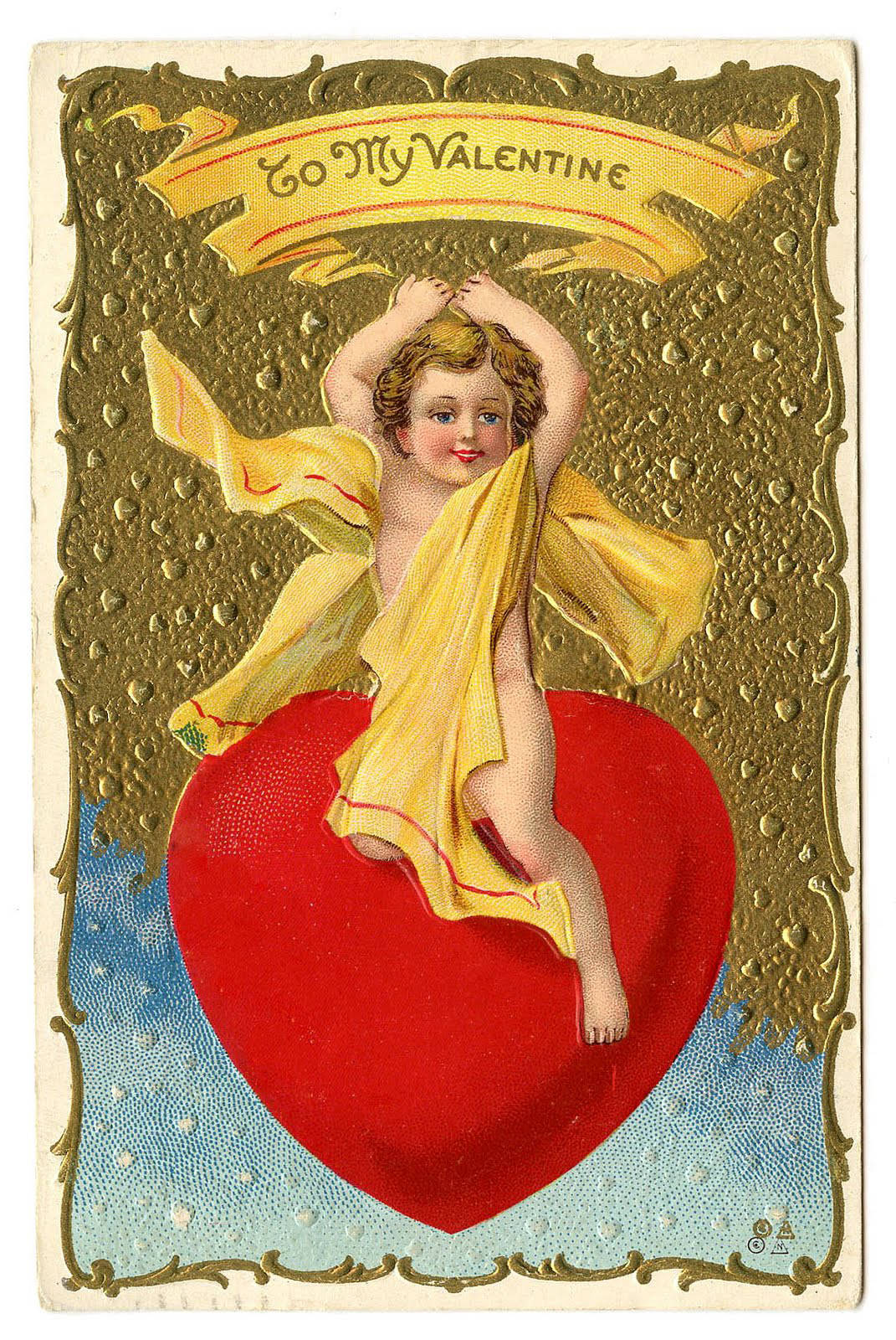 Valentine's Retro Angel Card Background