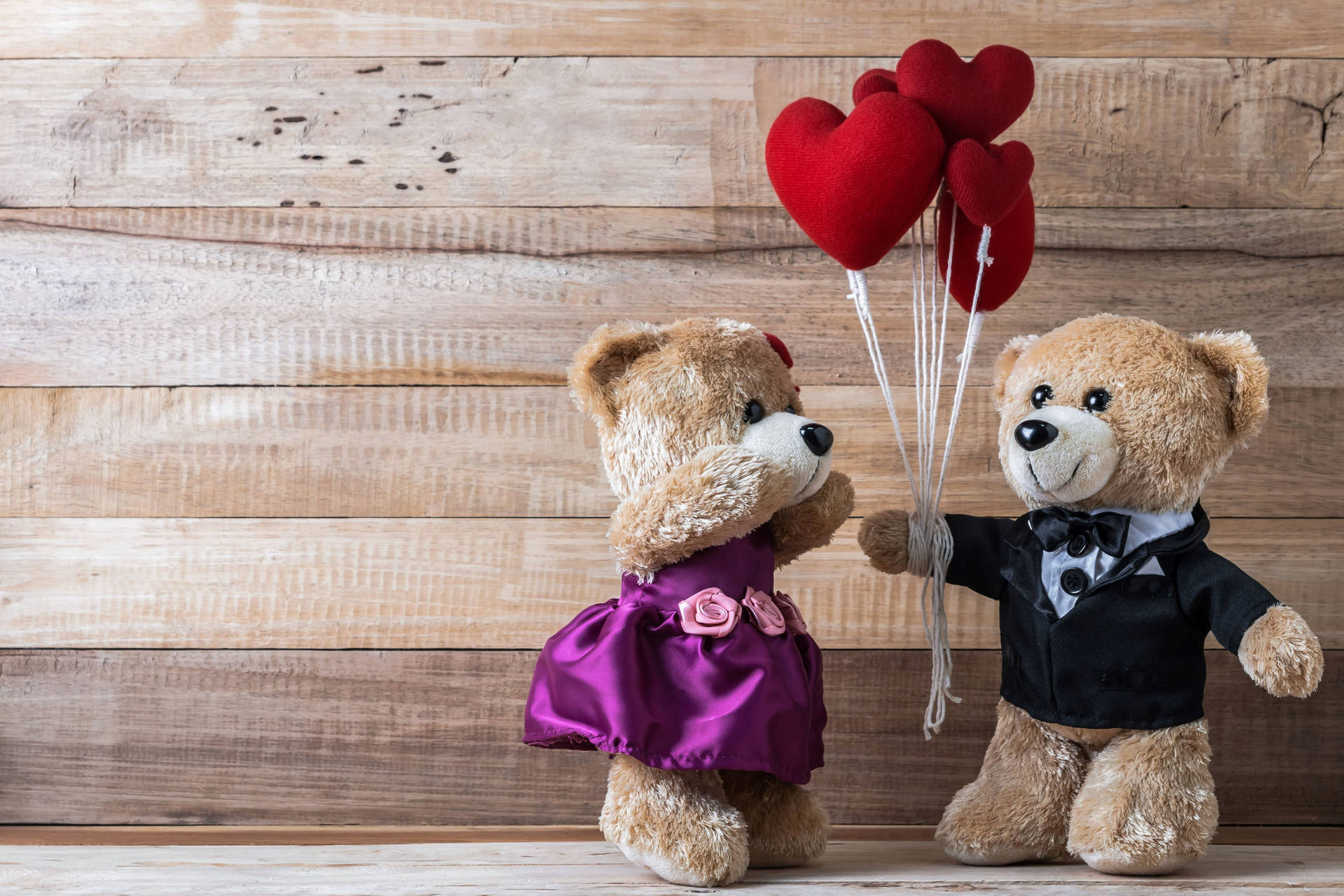 Valentines Day Bear Couple Background