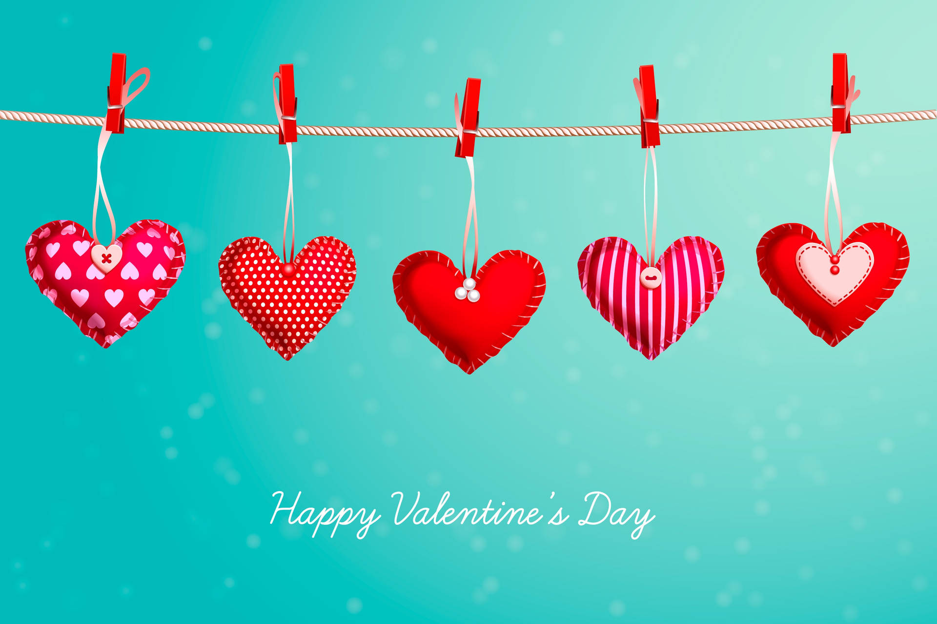 Valentines Day Hanging Hearts Background