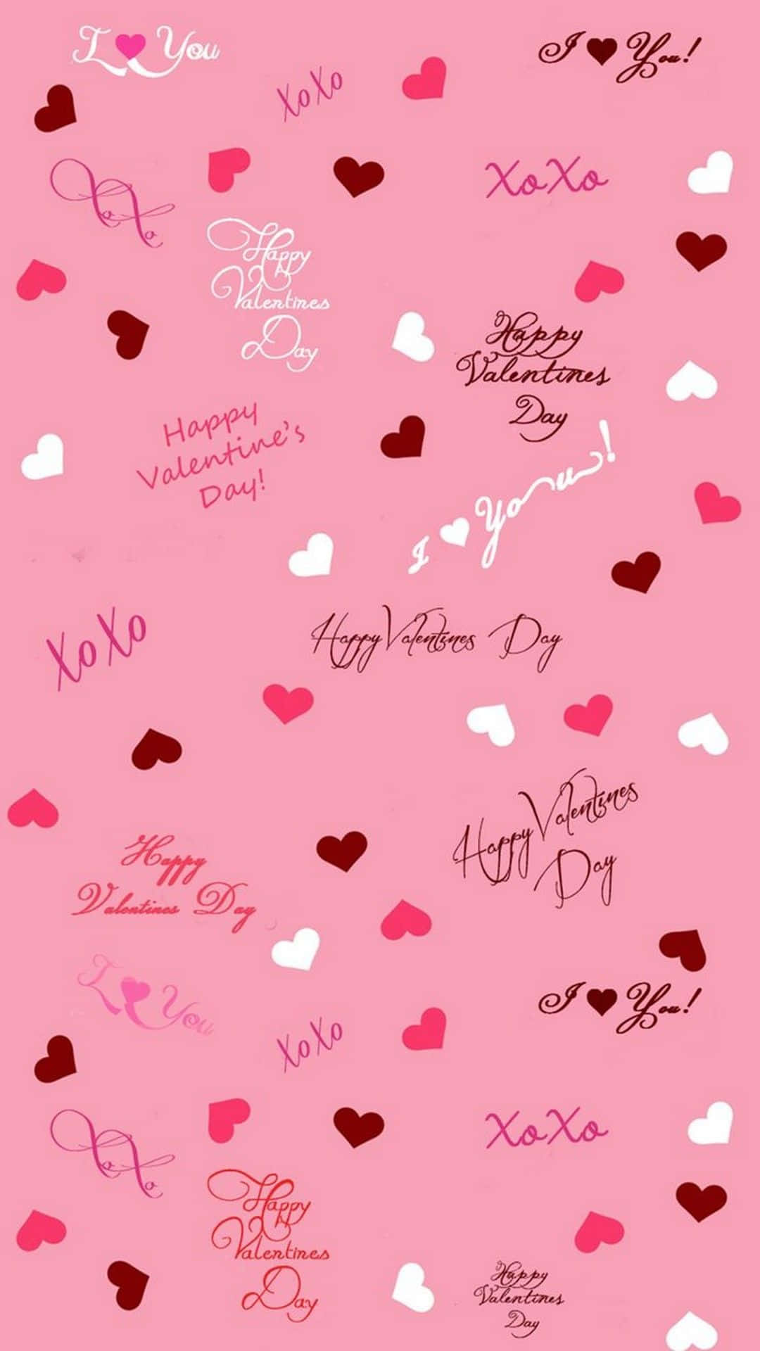 Valentines Day Pink Hearts Iphone Background