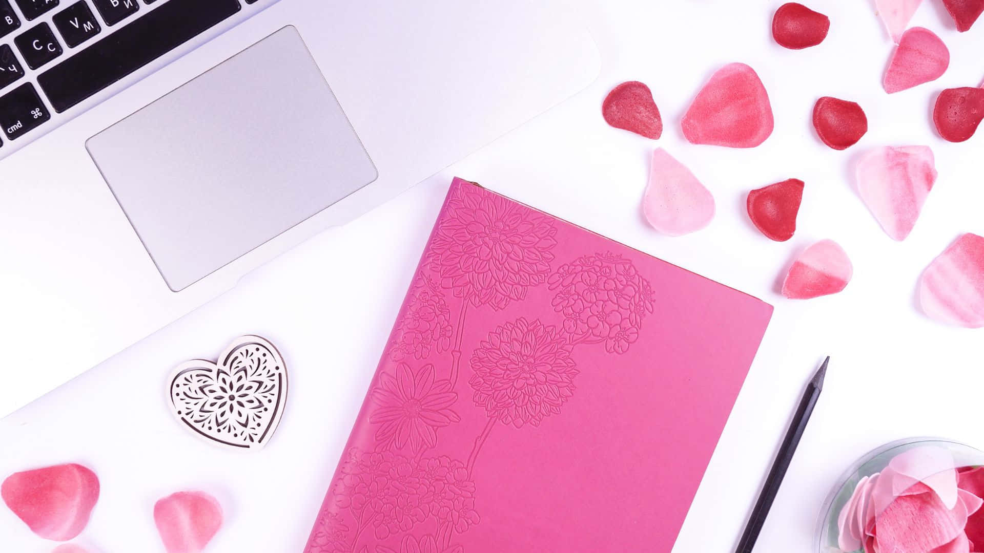 Valentines Day Workstation Setup Background