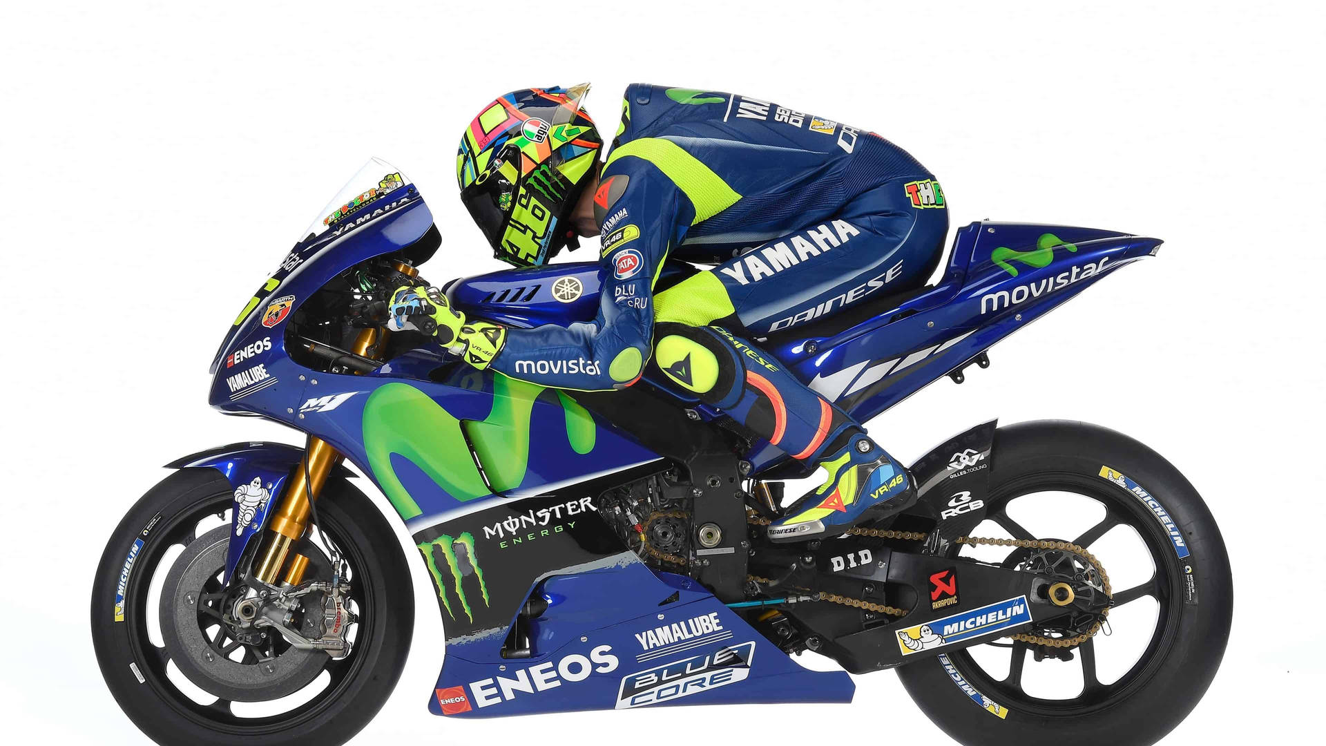 Valentino Rossi 2017 Movistar Yamaha Motorcycle Background