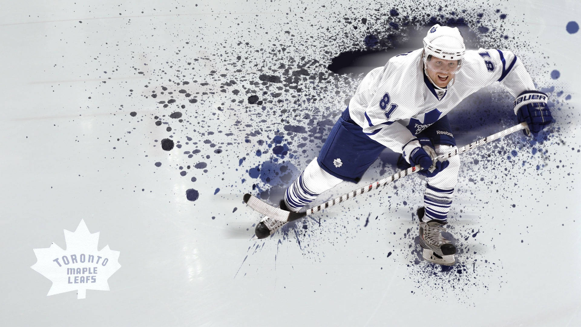 Valiant Hockey Player, Number 81, From Toronto Maple Leafs In Action.
