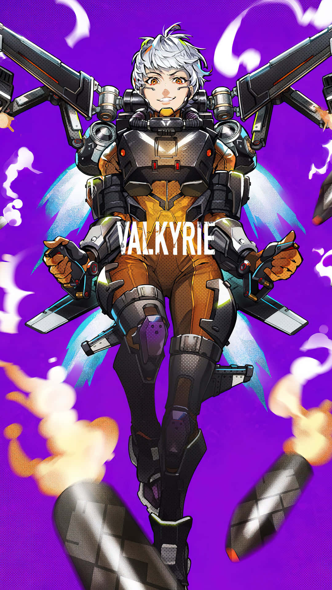 Valkyrie Apex Legends In Purple Aesthetic Background