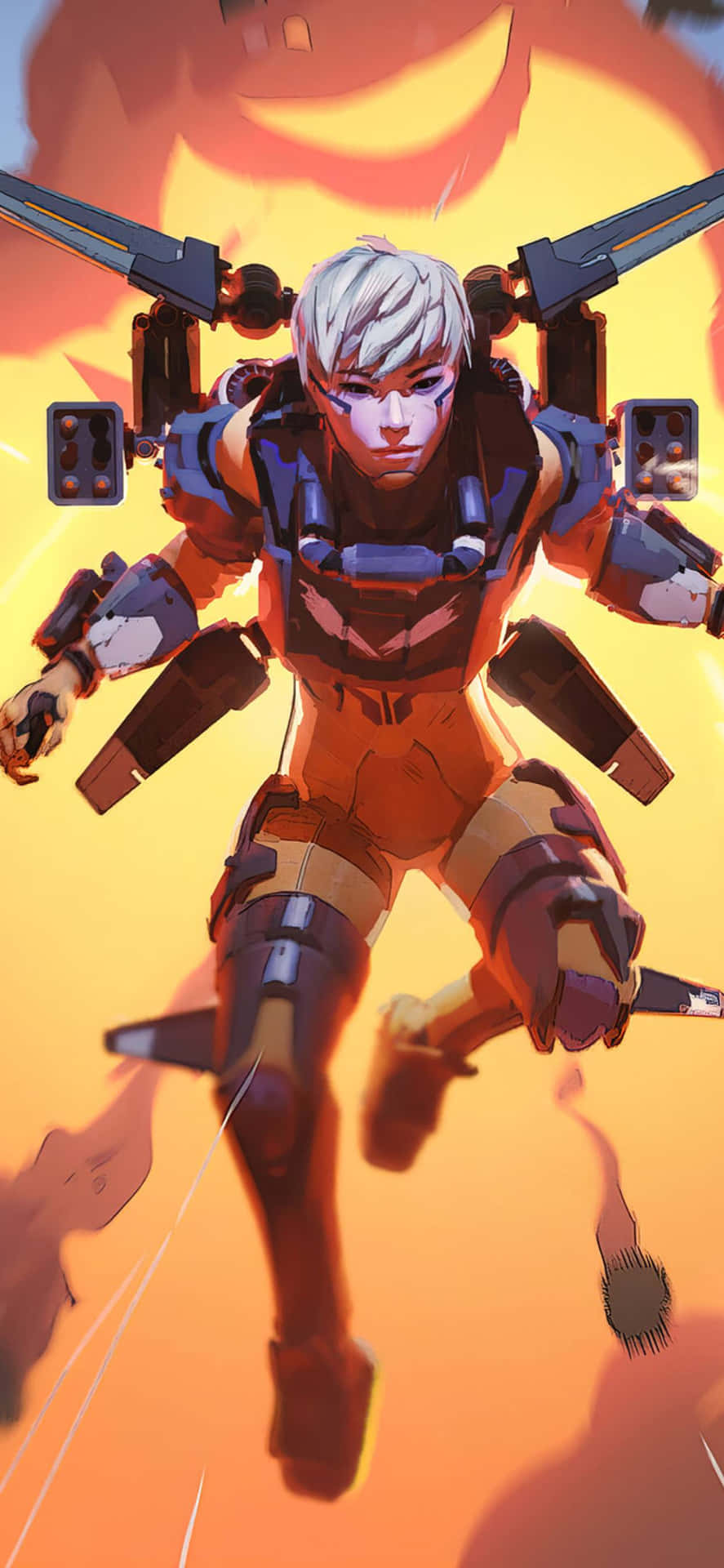 Valkyrie Apex Legends Jumps Against Explosion