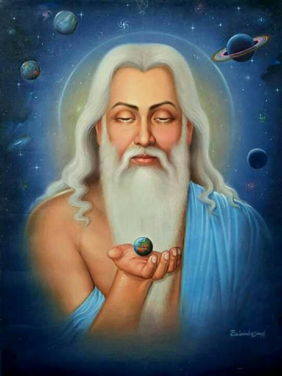Valmiki With Blue Planets