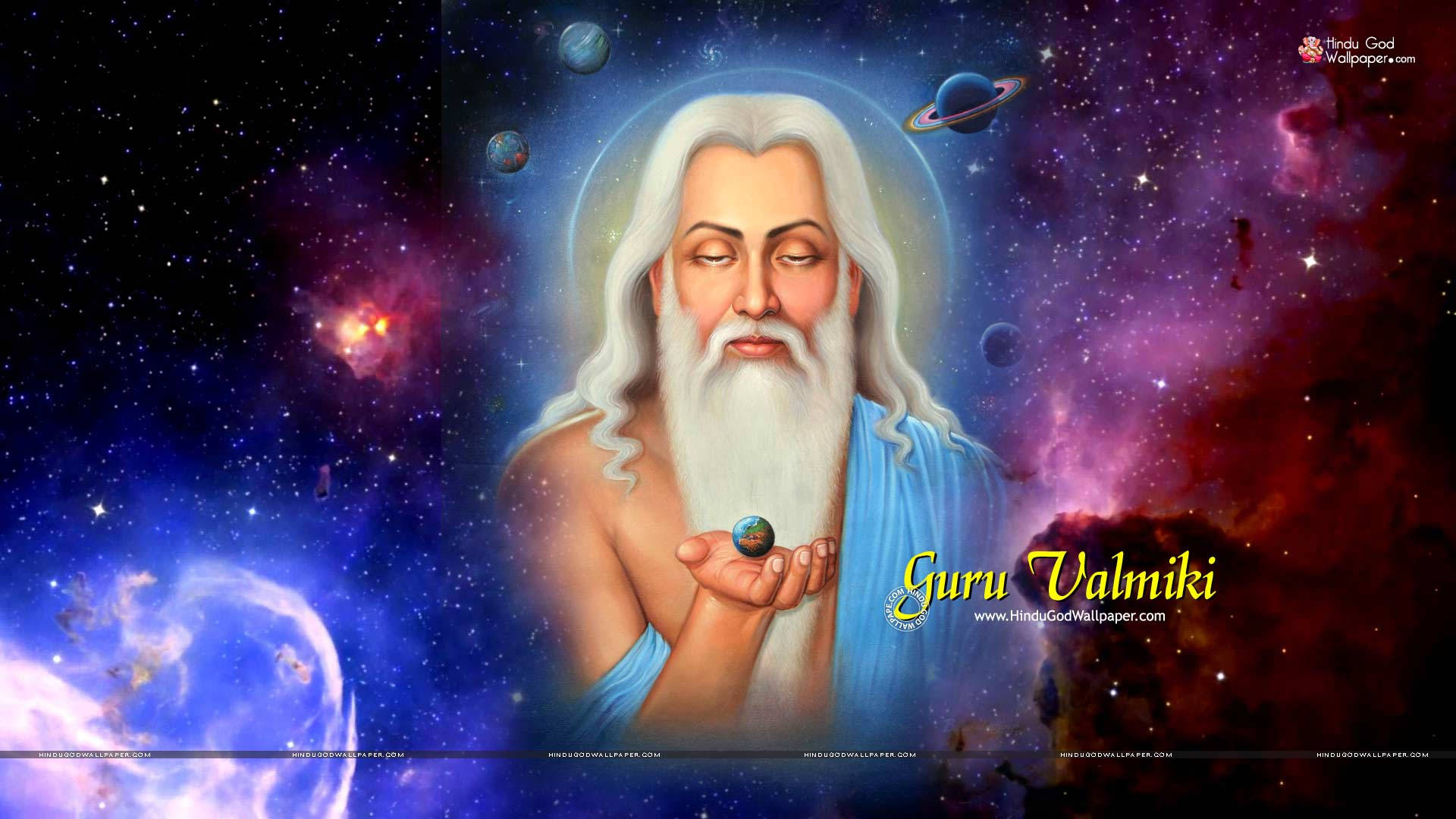 Valmiki With The Planets Background