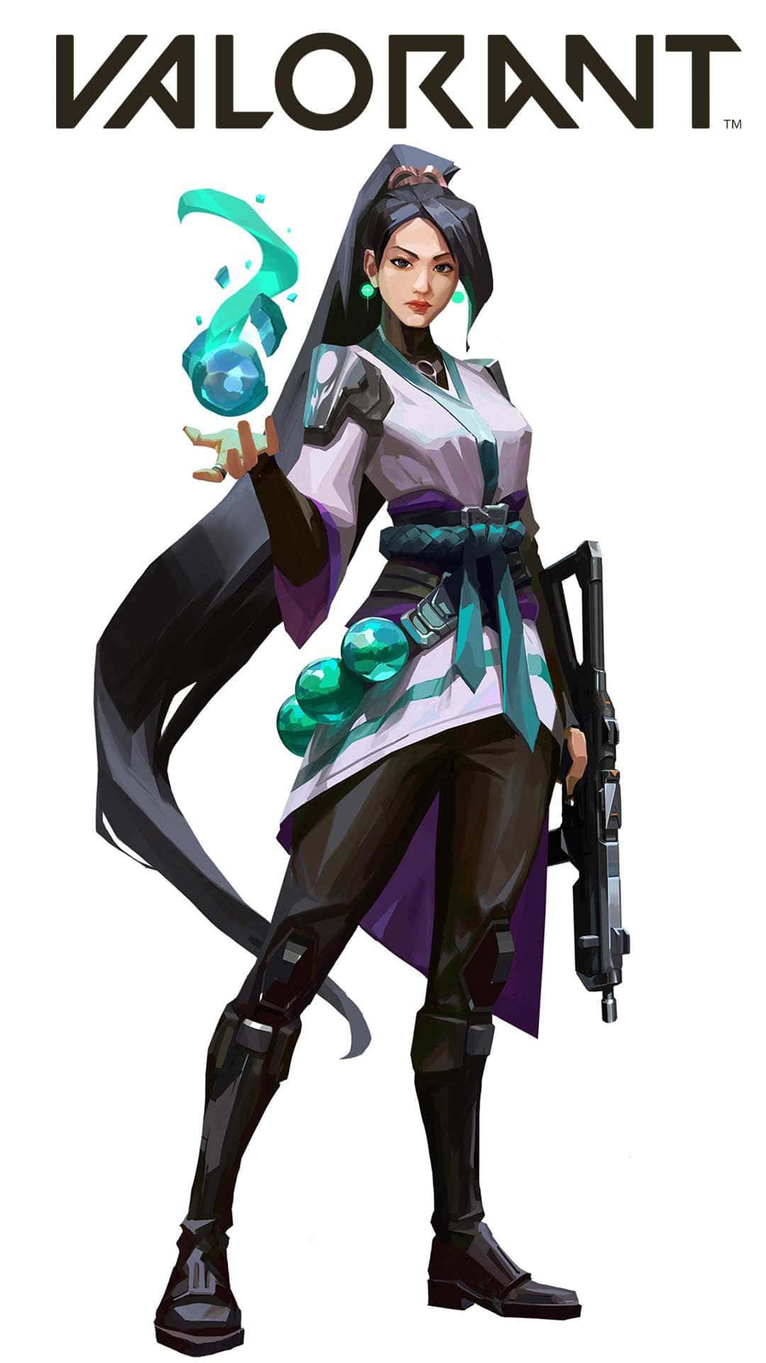 Valorant - A Female Character With A Gun Background