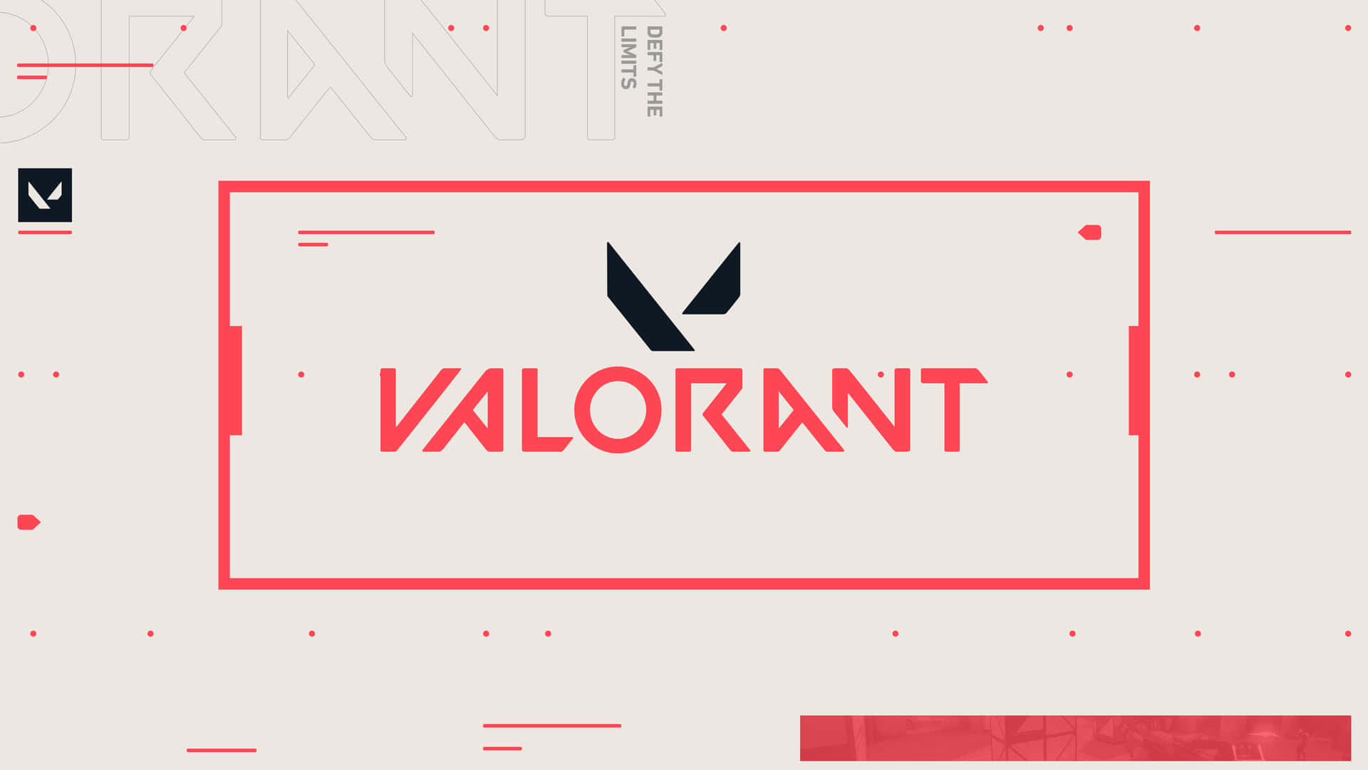 Valorant Desktop Logo In Rectangle Background